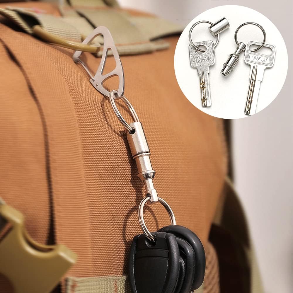 CooBigo 8 Pack Detachable Keychain Quick Release Key Chain, Pull Apart Key Chain for Outdoor Active Backpack Key Holder kits