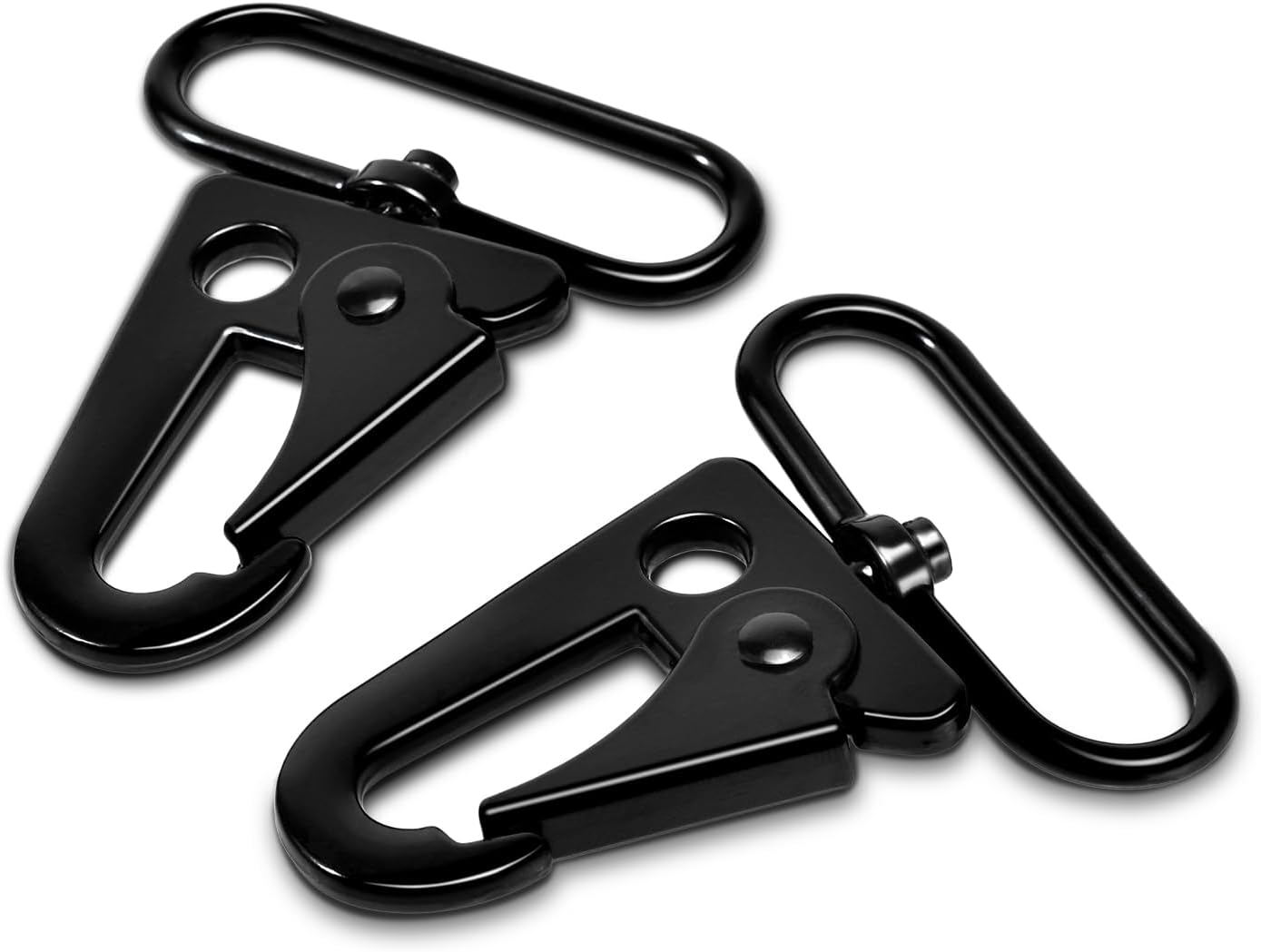 6 Pack Paracord Lanyard Accessories 1-1/2" Rifle Sling Clips Metal Swivel Snap Hook Keychain Carabiner Key Chain for Keyrings Black