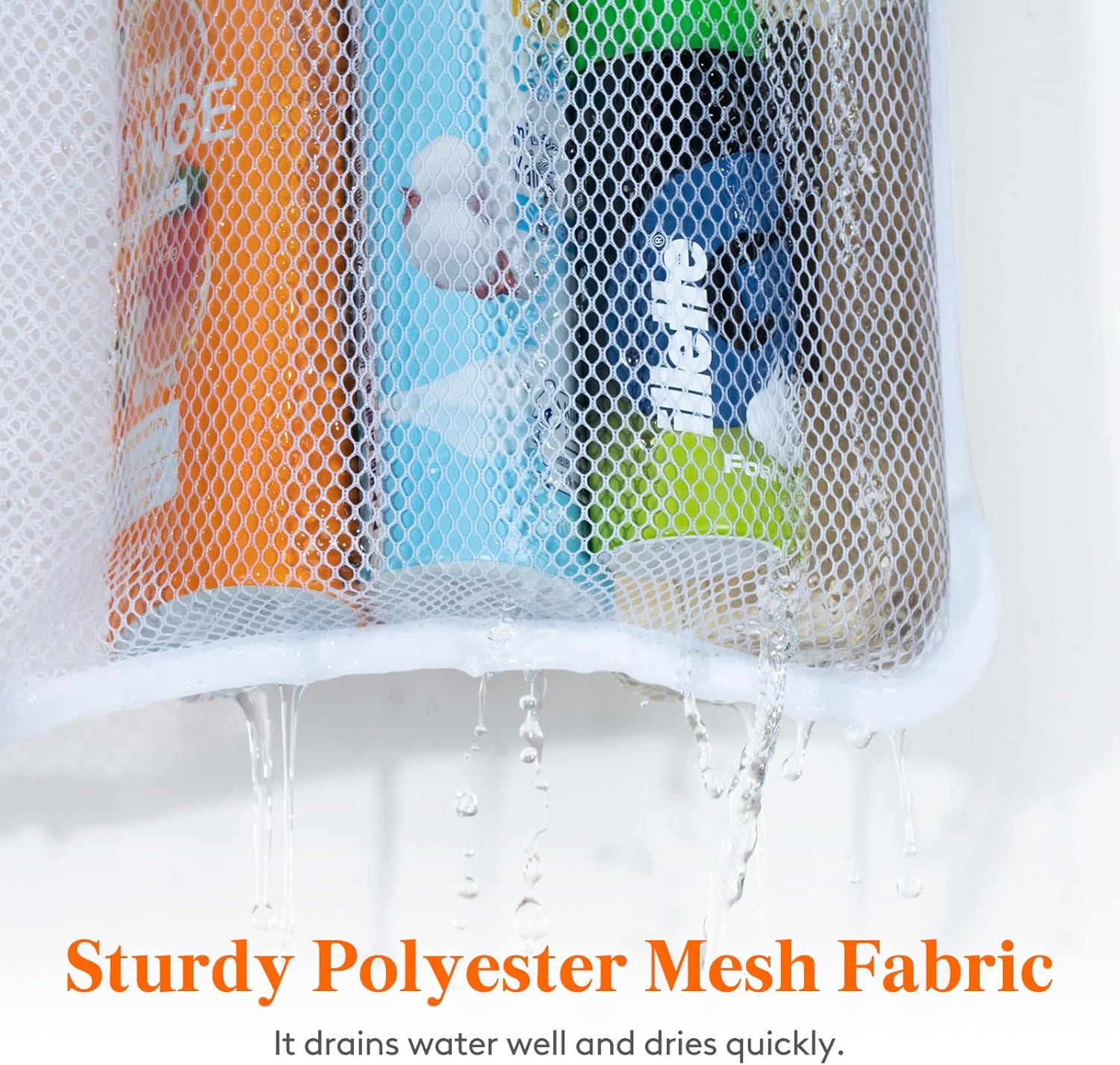 Cruise Essentials Shower Caddy Mt-Have, 7 Pockets Hanging Bathroom Organizer with Quick-Dry Mesh, Portable Shower Bag to Storage Soap, Shampoo, for RVing, Travel, Camping, White, 2 Packs
