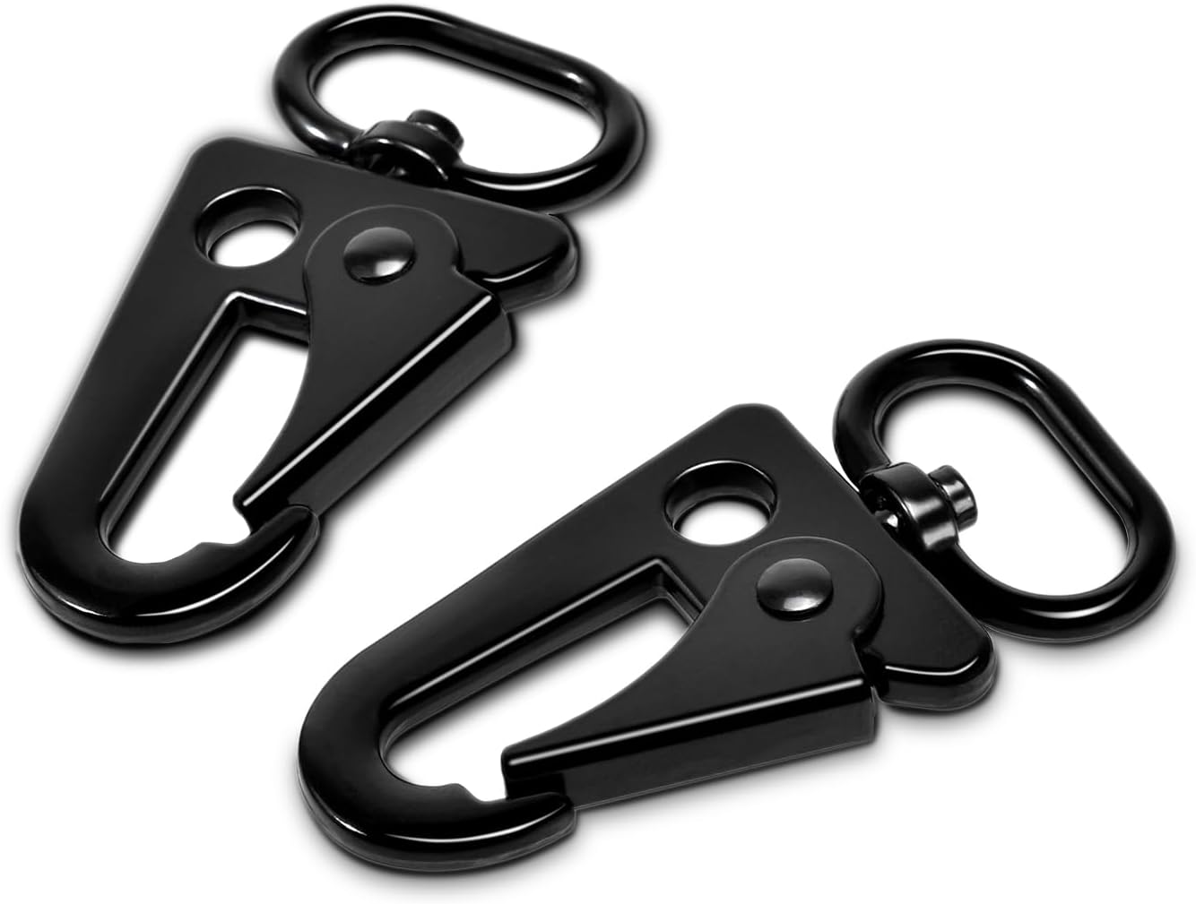 6 Pack Paracord Lanyard Accessories 3/4" Rifle Sling Clips Metal Swivel Snap Hook Keychain Carabiner Key Chain for Keyrings Black