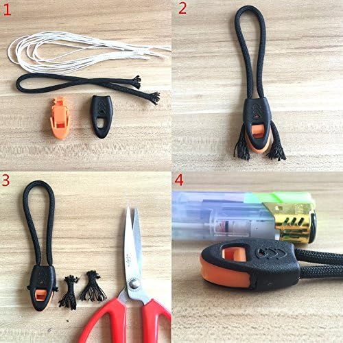 CooBigo 20 Pack Emergency Survival Whistles Zipper Pulls Whistle for Outdoor Climbing Hiking Camping Fishing Boat Kayak Life Vest Jacket Boating Water Survival Rescue Signaling