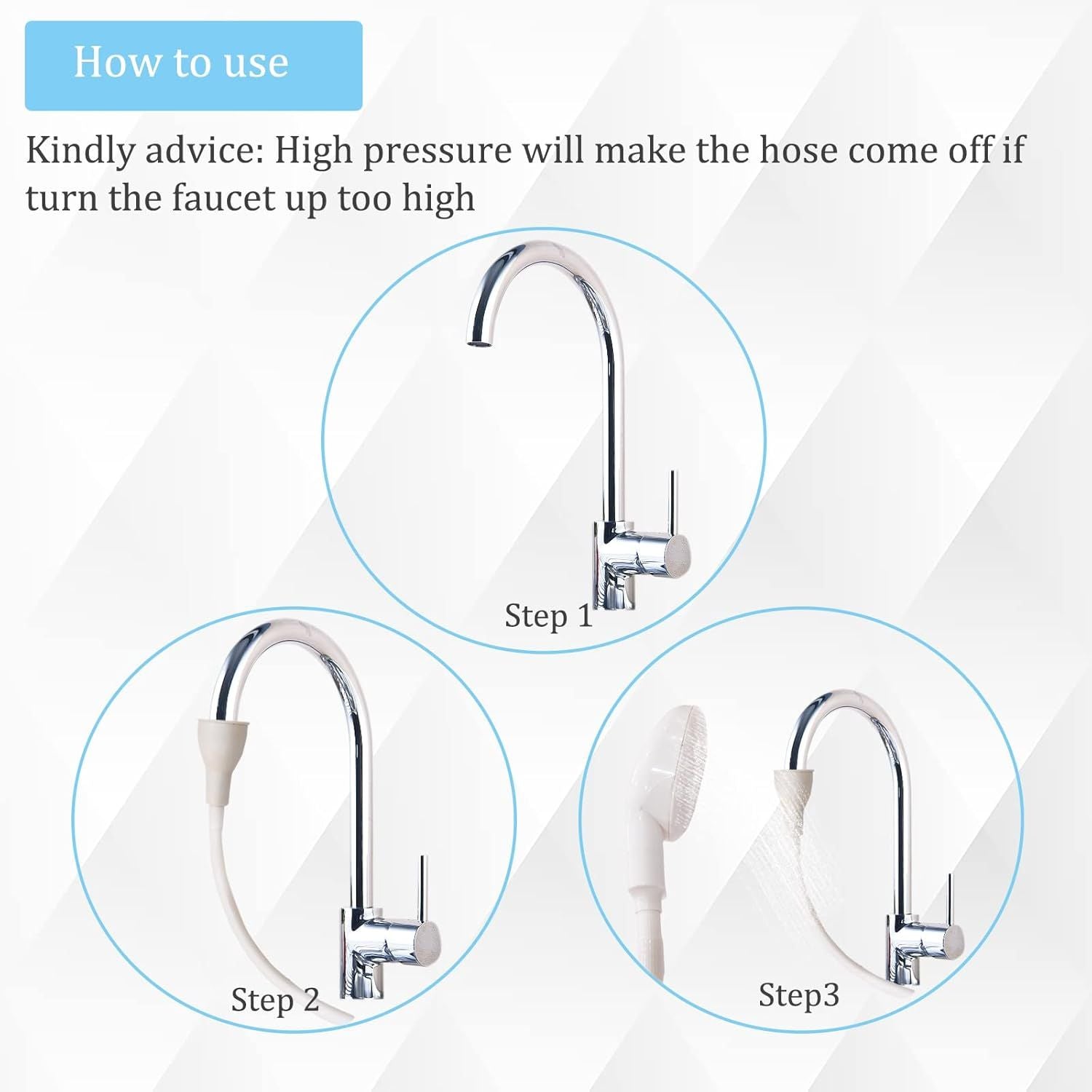 Sink Spray Rubber Hose, Sink Hose Attachment for Faucet Portable Sink Hose Faucet Sprayer, Shampoo Sprayer for Dog, Pets, Bathing Baby, Washing Hair, Rinsing Vegetables For sink