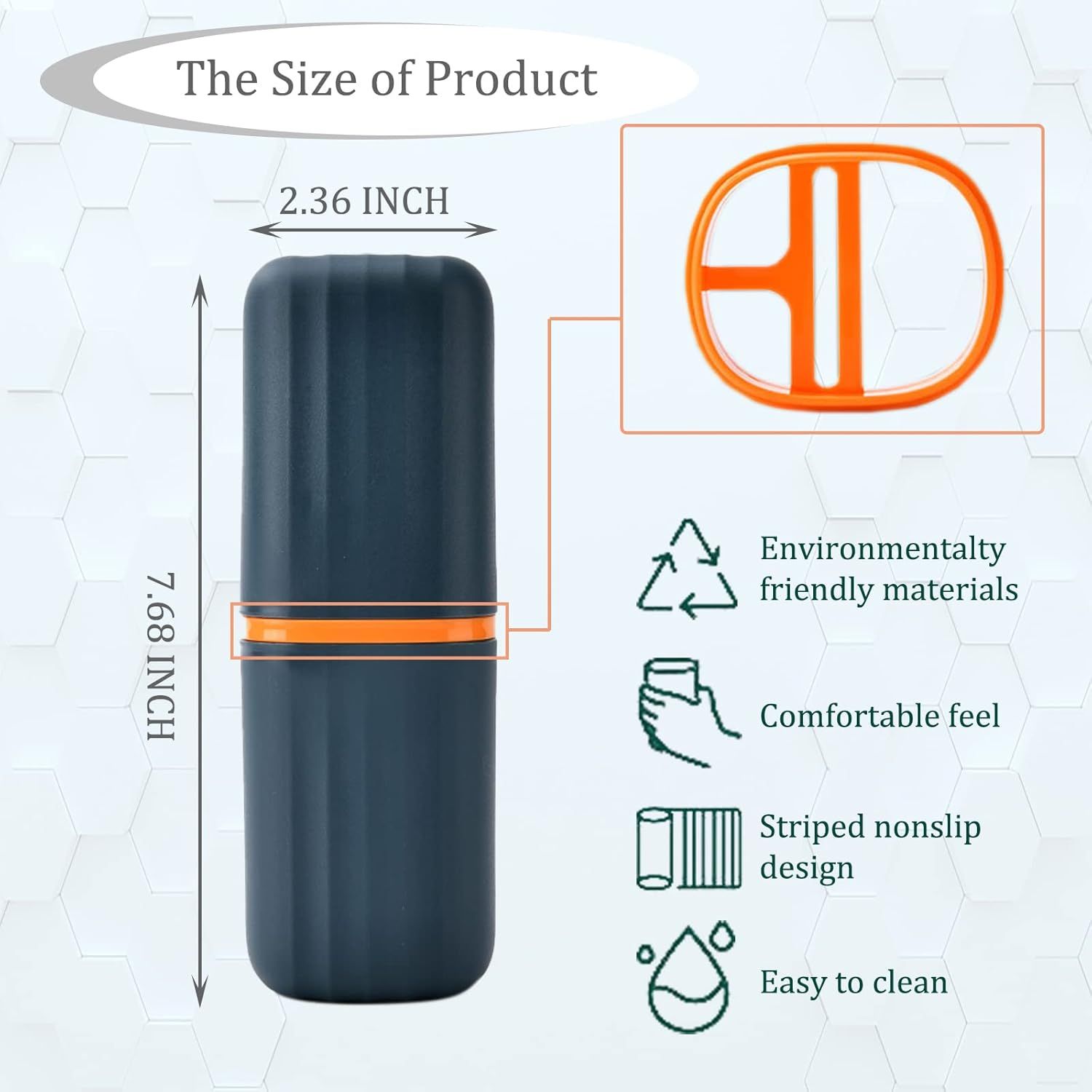 2Pcs Travel Toothbrush Cup Case, Portable Toothbrush Holder Case for Traveling, Camping, Business Trip and School, Plastic Toothbrushes Toothpaste Set with Two Colors Navy blue and Lotus color
