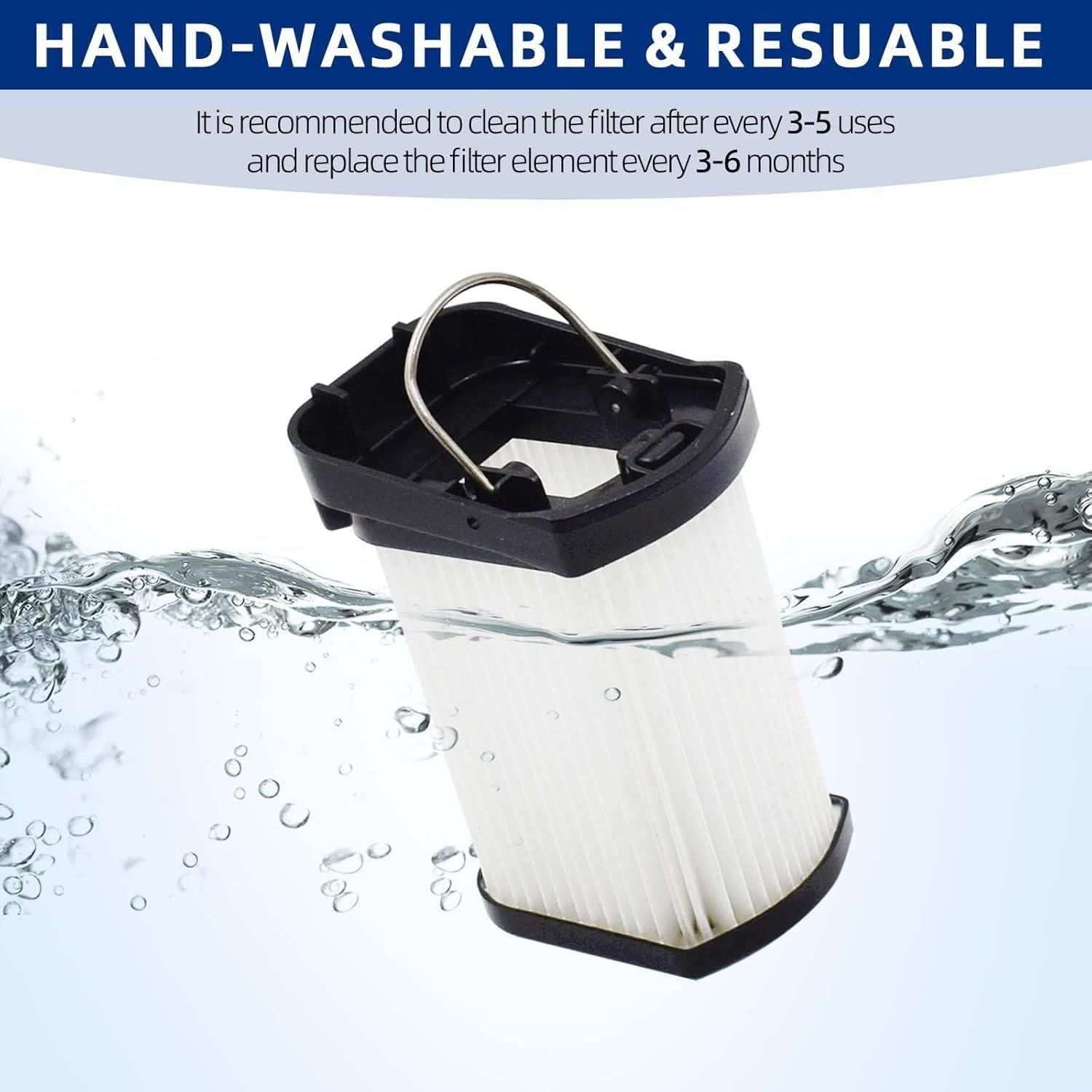 Replacement Vacuum Filters Compatible with Shark WANDVAC Cordless Hand Vacuum WV401 WV410CO WV401BL WV401PK WV403BR WV410PR WV410BL WV410GN WV410TL - Fabric Filters Compare to Part XFFWV400-4 Pack