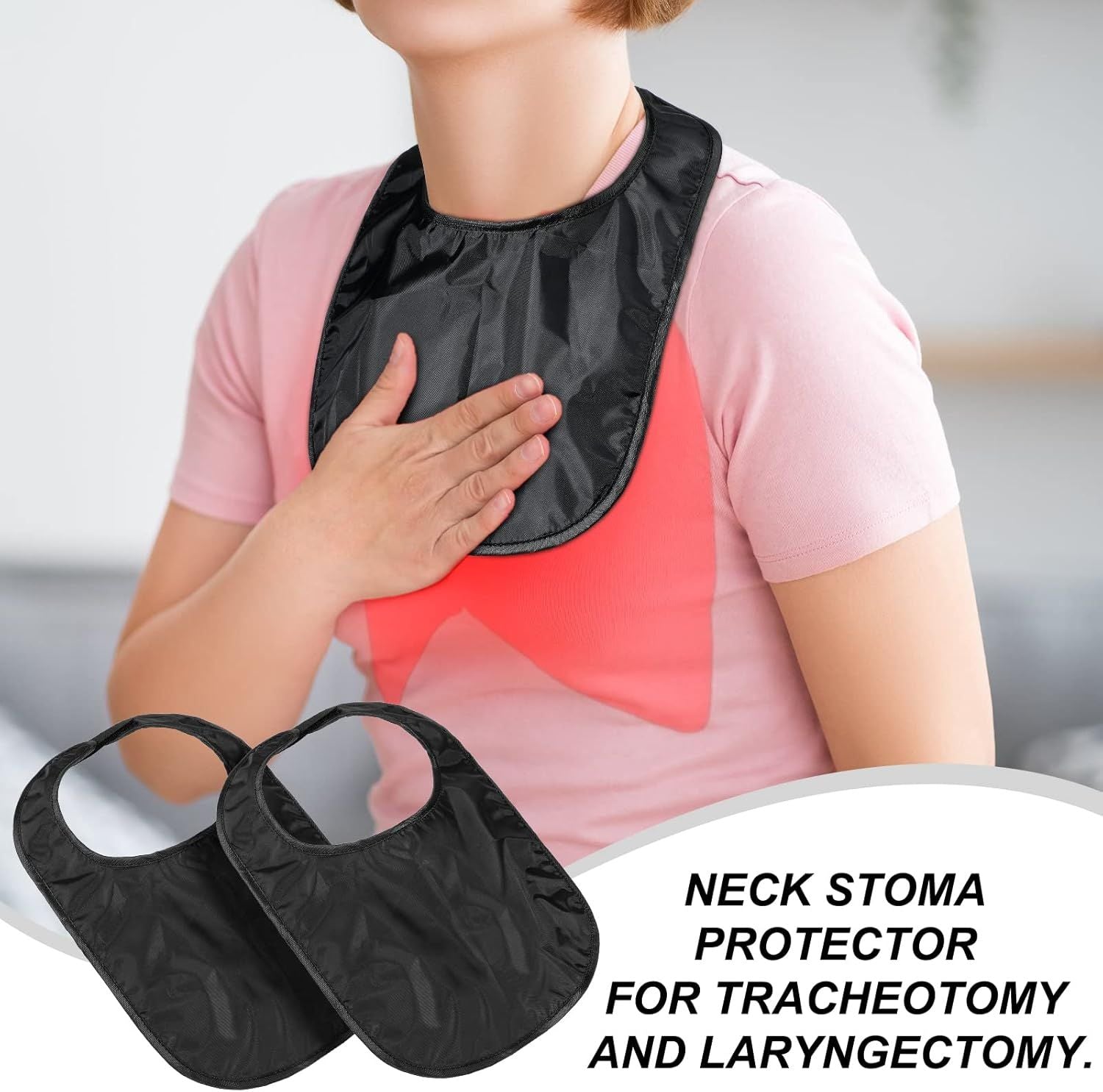 3 Pcs Tracheostomy Shower Cover Waterproof Laryngectomy Neck Stoma Protector Breathable Adjustable Tracheotomy Cover