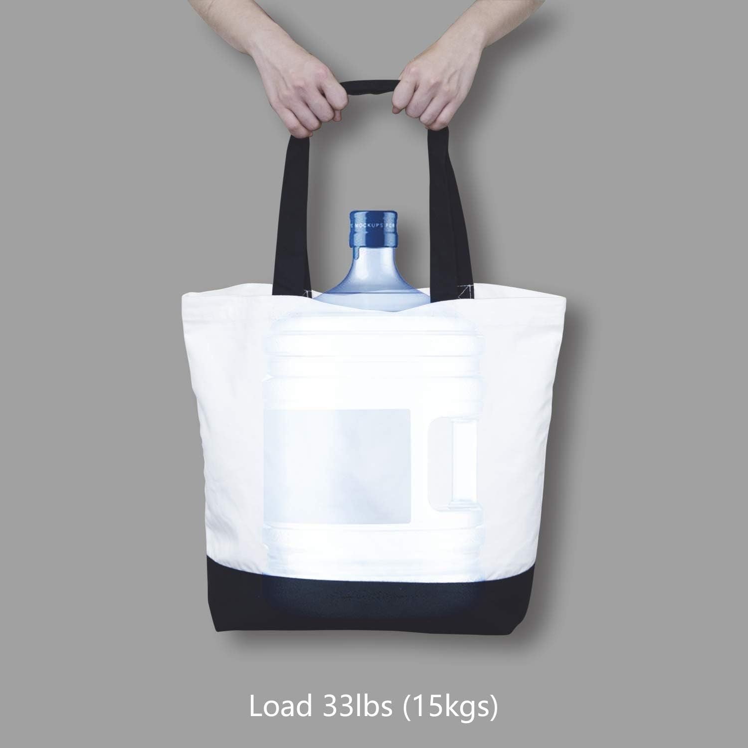 1 | 3 | 6 | 12 | 24 Pack Super Strong Large 12oz Cotton Canvas Tote Bag, Reusable Grocery Shopping Cloth Bag, Fashionable Two-Tone Tote for Crafts, DIY Your Creative Designs Pack of 1