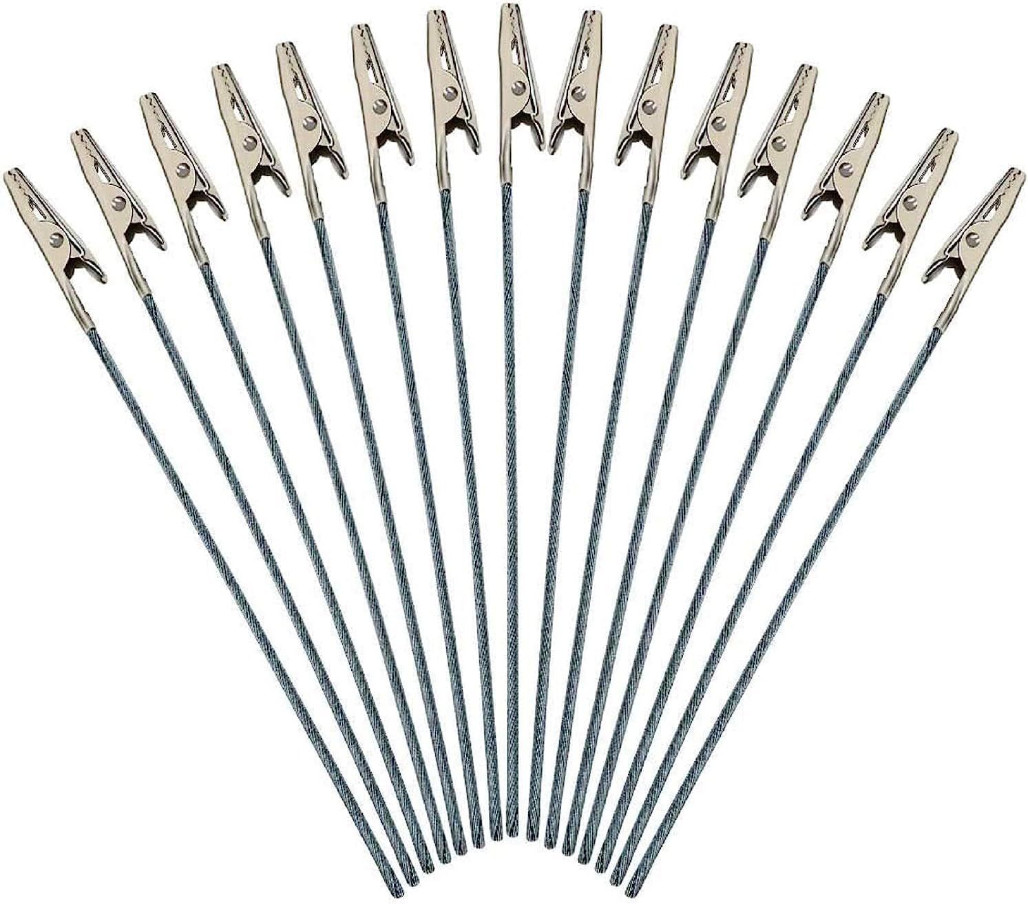 50Pcs Metal Wire Alligator Clamp Long-Tailed Alligator Iron Clip Clasp for DIY Card Clip Holder 6 inch 150mm