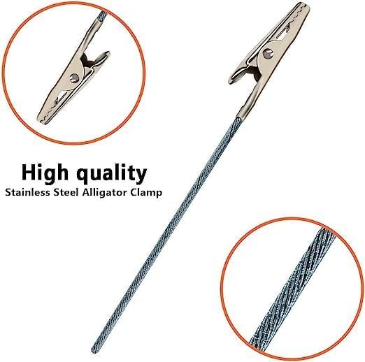 50Pcs Metal Wire Alligator Clamp Long-Tailed Alligator Iron Clip Clasp for DIY Card Clip Holder 6 inch 150mm