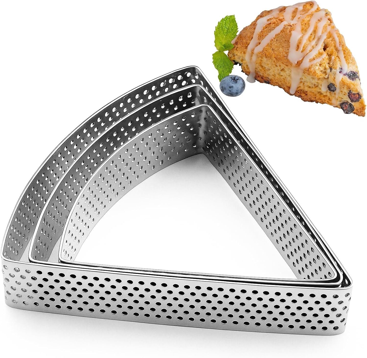 3PCS Triangle Scone Cutter, Scone Cutters For Baking Triangle, Triangles Cookie Cutter For Scones, Equilateral Triangles Cookie Cutter Set, Ideal Baking Tool for Scones for Scones, Pastries, Dessert