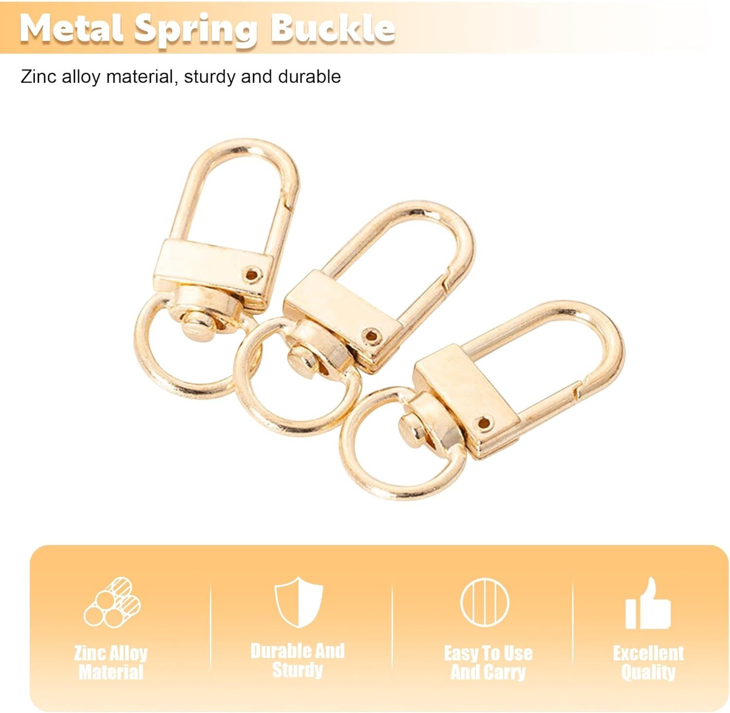 20 Pack Gold Metal Lobster Claw Clasps, 360° Swivel Lanyard Snap Hooks Lobster Clasp for Keychains, Key Chain Hooks for Jewelry Making Purse Bags DIY Crafts Pet Collar