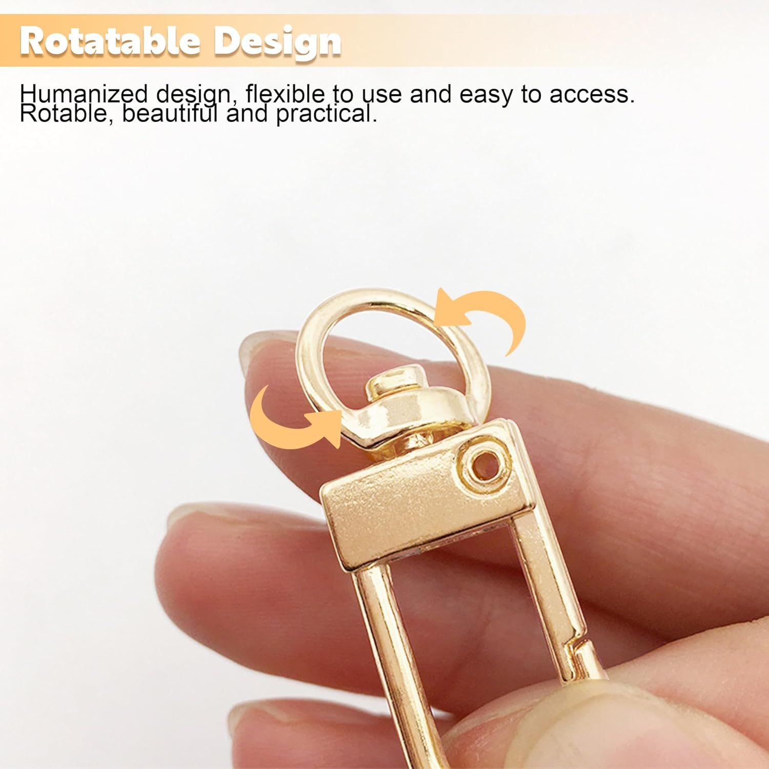 20 Pack Gold Metal Lobster Claw Clasps, 360° Swivel Lanyard Snap Hooks Lobster Clasp for Keychains, Key Chain Hooks for Jewelry Making Purse Bags DIY Crafts Pet Collar