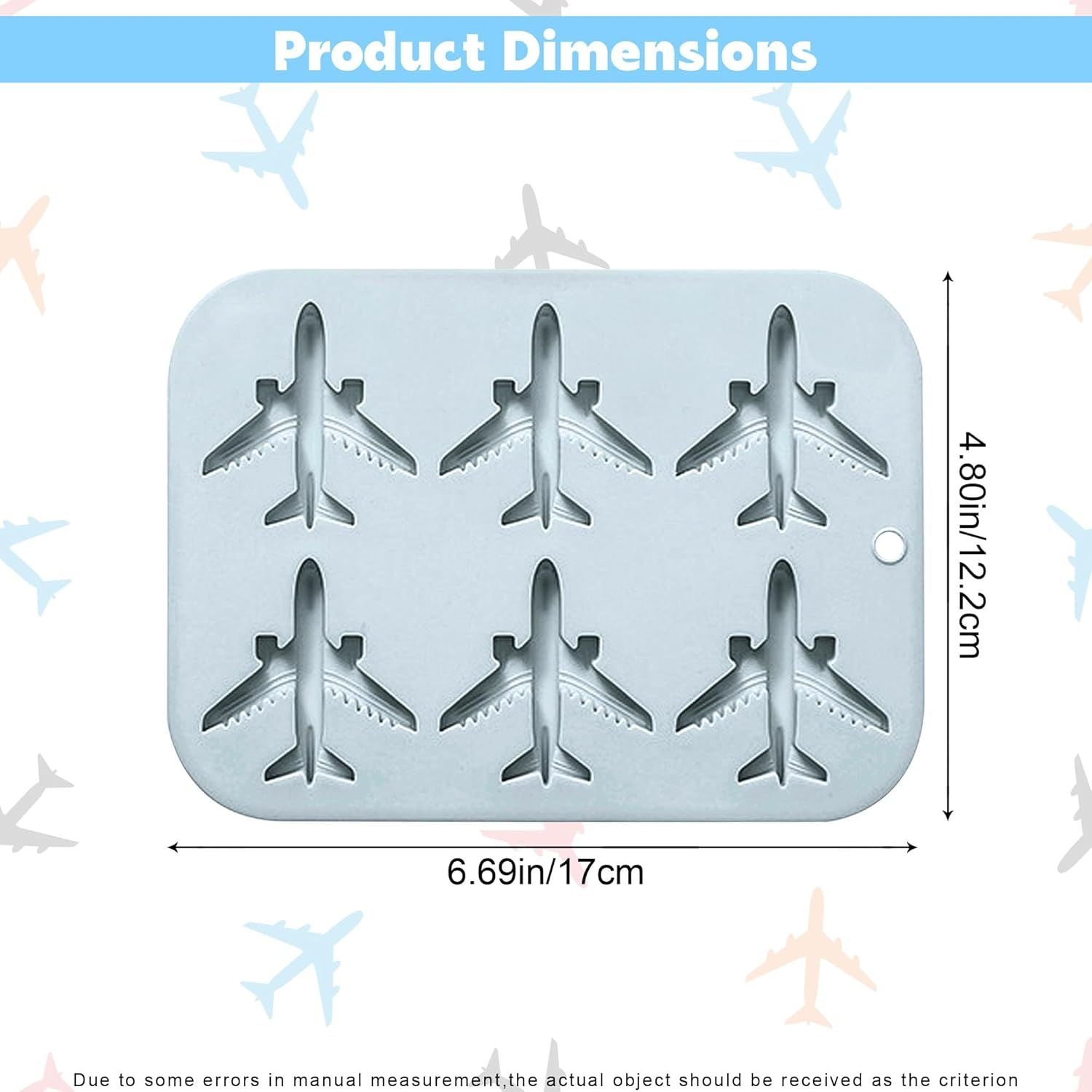 Airplane Fondant Silicone Mold, 3D Airplane Ice Cube Tray, Aircraft Silicone Chocolate Candy Mold, Airplane Shape Baking Mould for Mousse, Jellies, Cookies, Marzipan, Cake Decorating