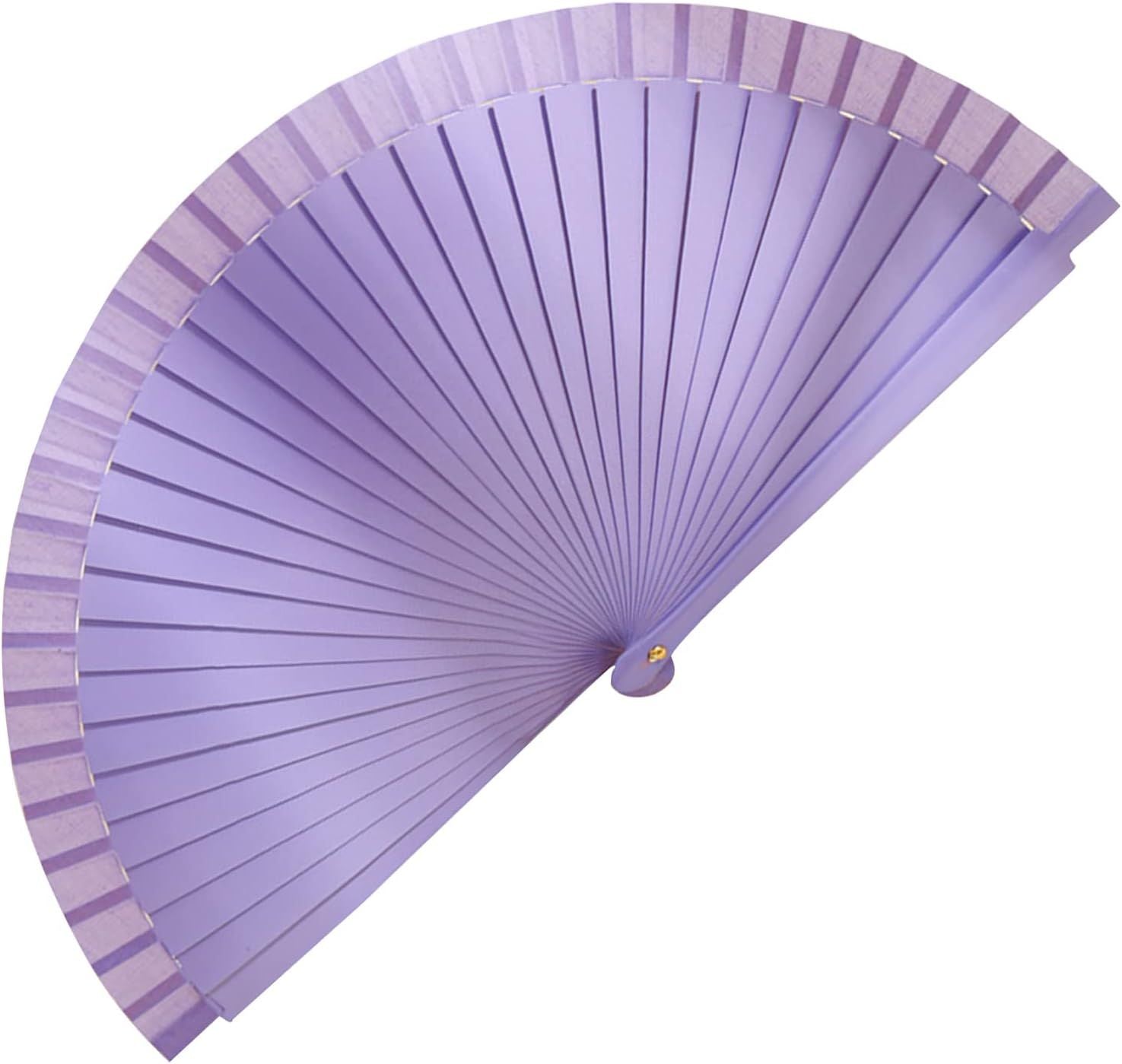9in Silk Handheld Fan Foldable with Wooden Handle - Handheld Folding Fan for Women for Events, Parties & Festivals - Rave, Dance & Decorative Accessory Purple