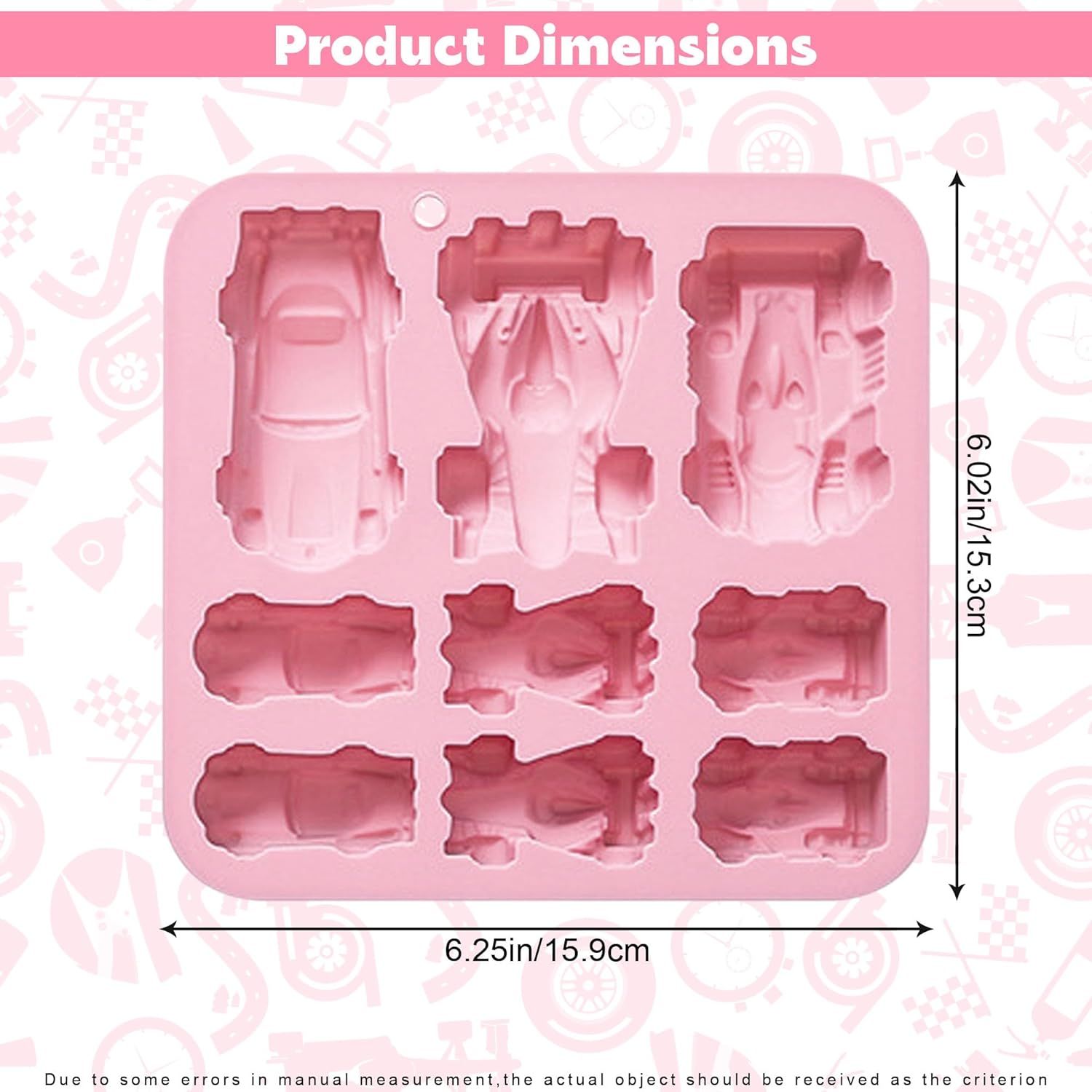 Race Car Silicone Mold,Silicone Car Chocolate Mold,9 Cavity 3D Sports Car DIY Silicone Baking Tool for Cake Decorations, Jello, Candy, Gummy,Fondant