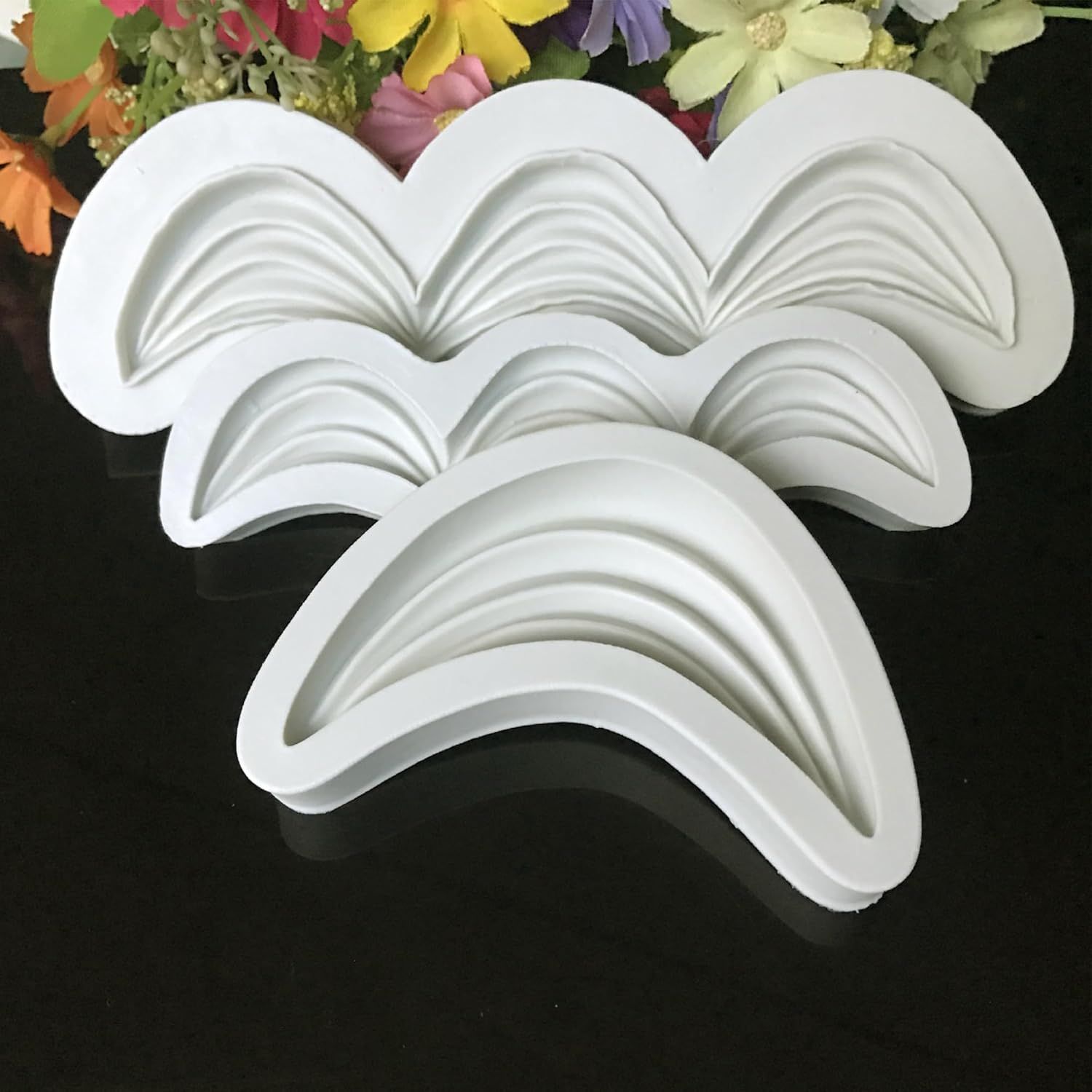 Fondant Swag Molds | Cake Border Draped Swag Silicone Mold | 3Pcs Set Wave-shaped Molds for Baking & Decorating | Safety Cake Mold for Fandant Candy Chocolate | Wedding Birthday Party Cake Decoration