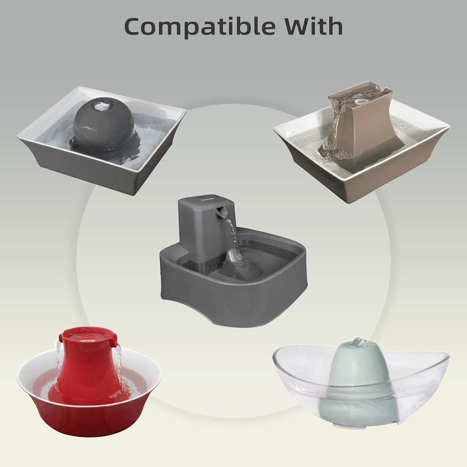 Cat Water Fountain Replacement Filter Housing & Silicone Nozzle Plug Set Pet Water Dispenser, Pet Fountain Parts Accessories B. 1 Housing+2 Silicone Nozzle Plug