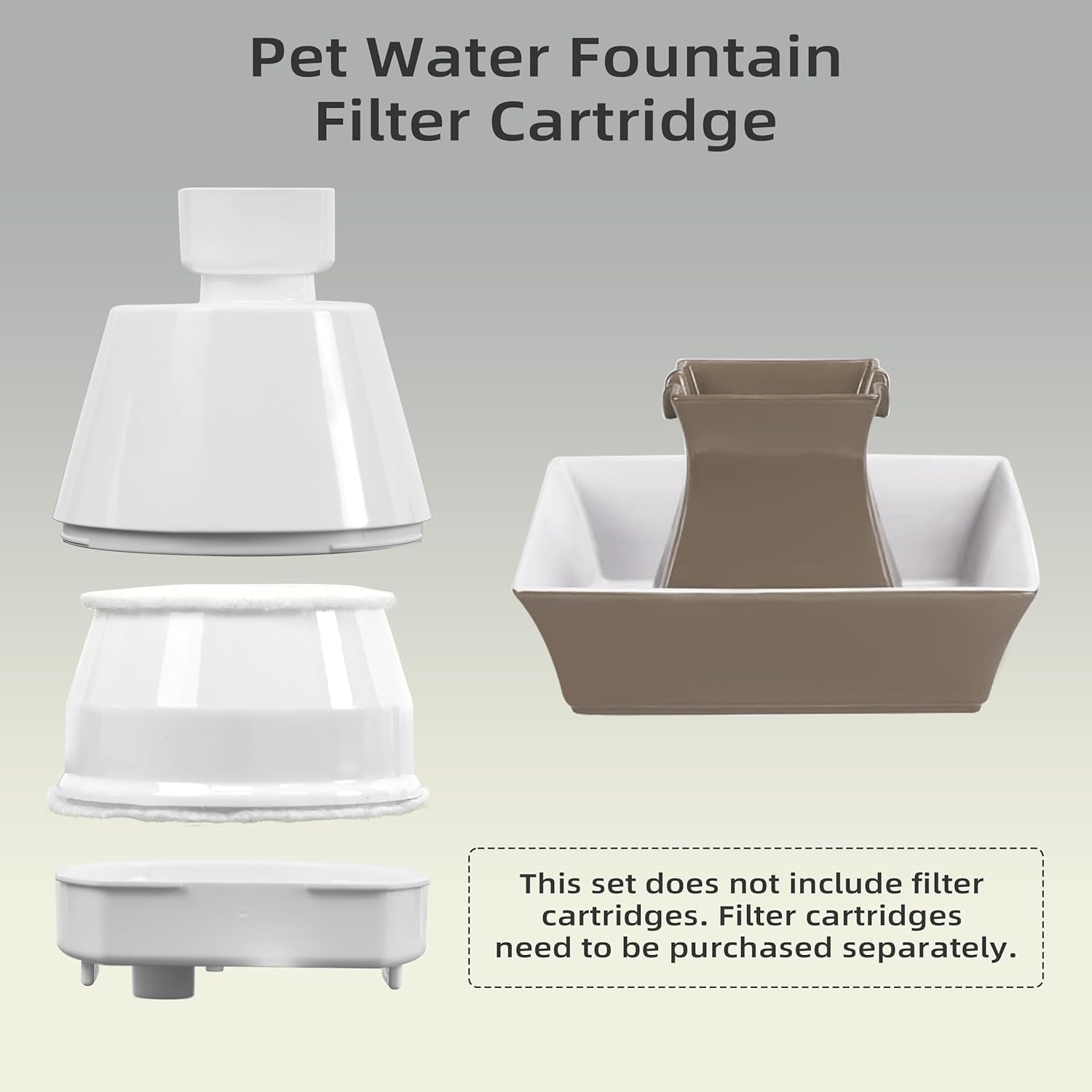Cat Water Fountain Replacement Filter Housing & Silicone Nozzle Plug Set Pet Water Dispenser, Pet Fountain Parts Accessories B. 1 Housing+2 Silicone Nozzle Plug