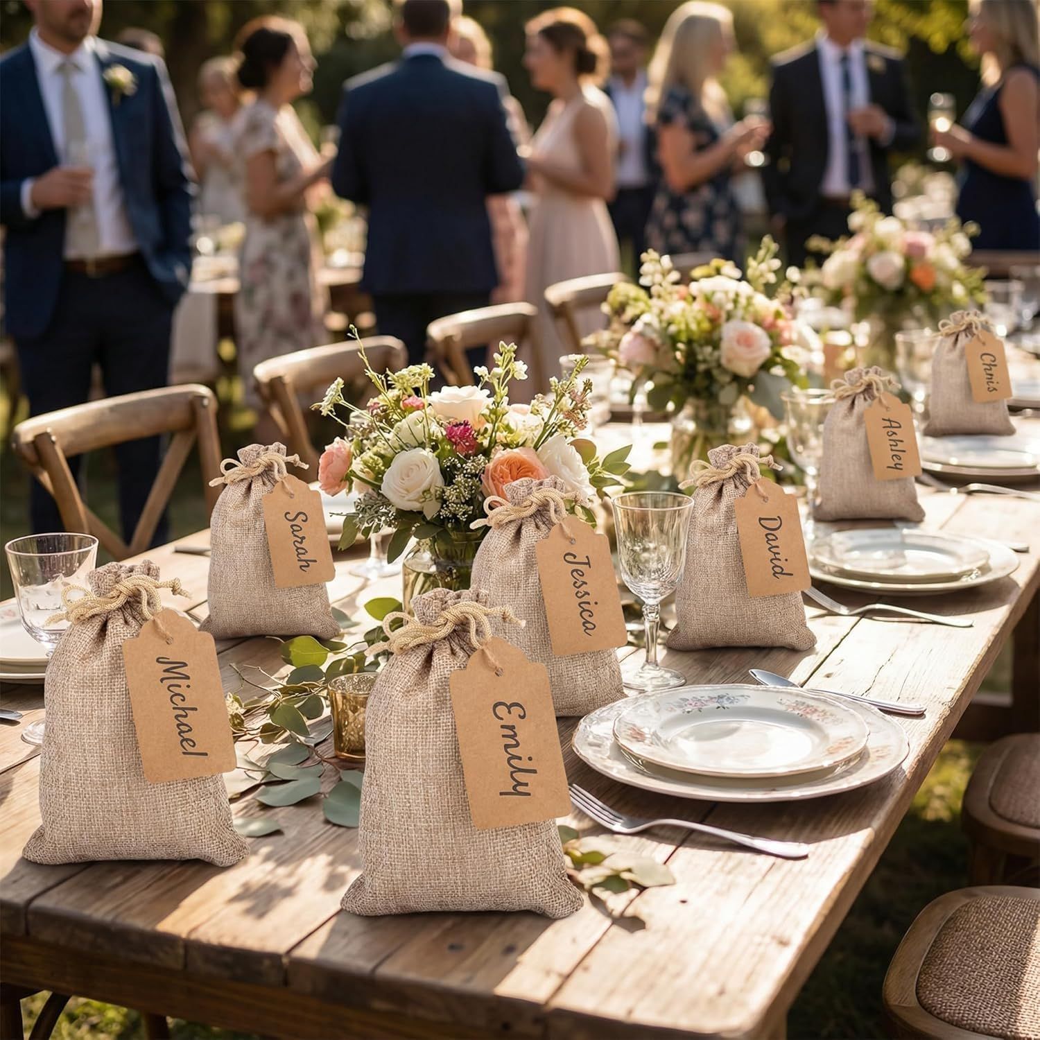 25PCS Small Burlap Gift Bags With Drawstring, 4x6 Inch Small Linen Sack Bags Jewelry Pouches for Wedding Party Favors DIY Crafts