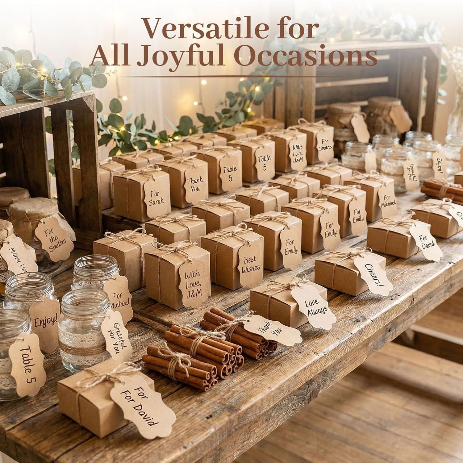 150PCS Brown Paper Kraft Tags,1.9x2.75 inch Scalloped Gift Tags with String for Clothes DIY Crafts Wedding Holiday Brown