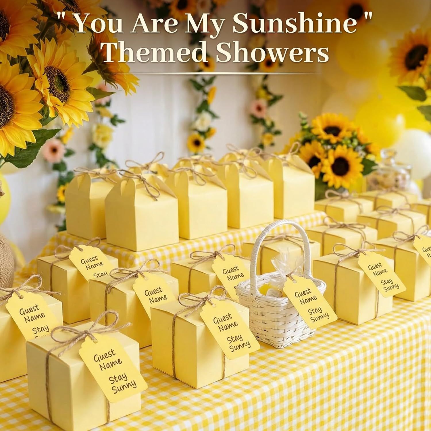 120pc Gift Tags with String - Blank Yellow Paper Hanging Tags for Wedding & Birthday Gifts DIY