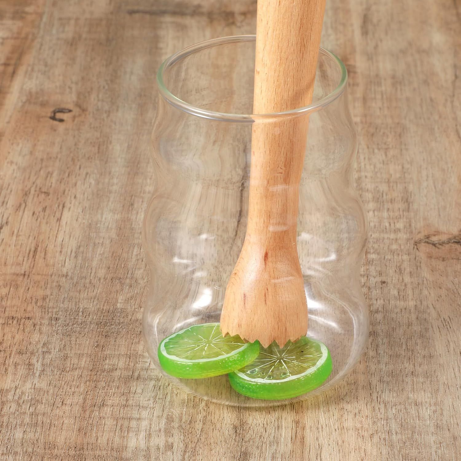 Wooden Muddler for Cocktails, Durable Muddler for Lemonade, Professional Bar Muddler Tool, Home and Bar Cocktail Muddler for Mojitos, Fruit Drinks 10 Inch