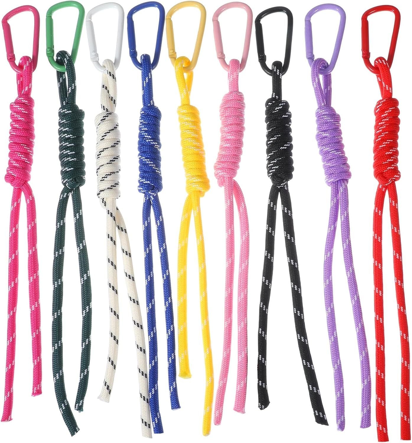 9PCS Paracord Keychain, Paracord Rope Keychains Bag Charm Rope Braided Cord Keychain for Purse Handmade Ropes Key Chain Backpack Handbag Decoration Accessories Colorful