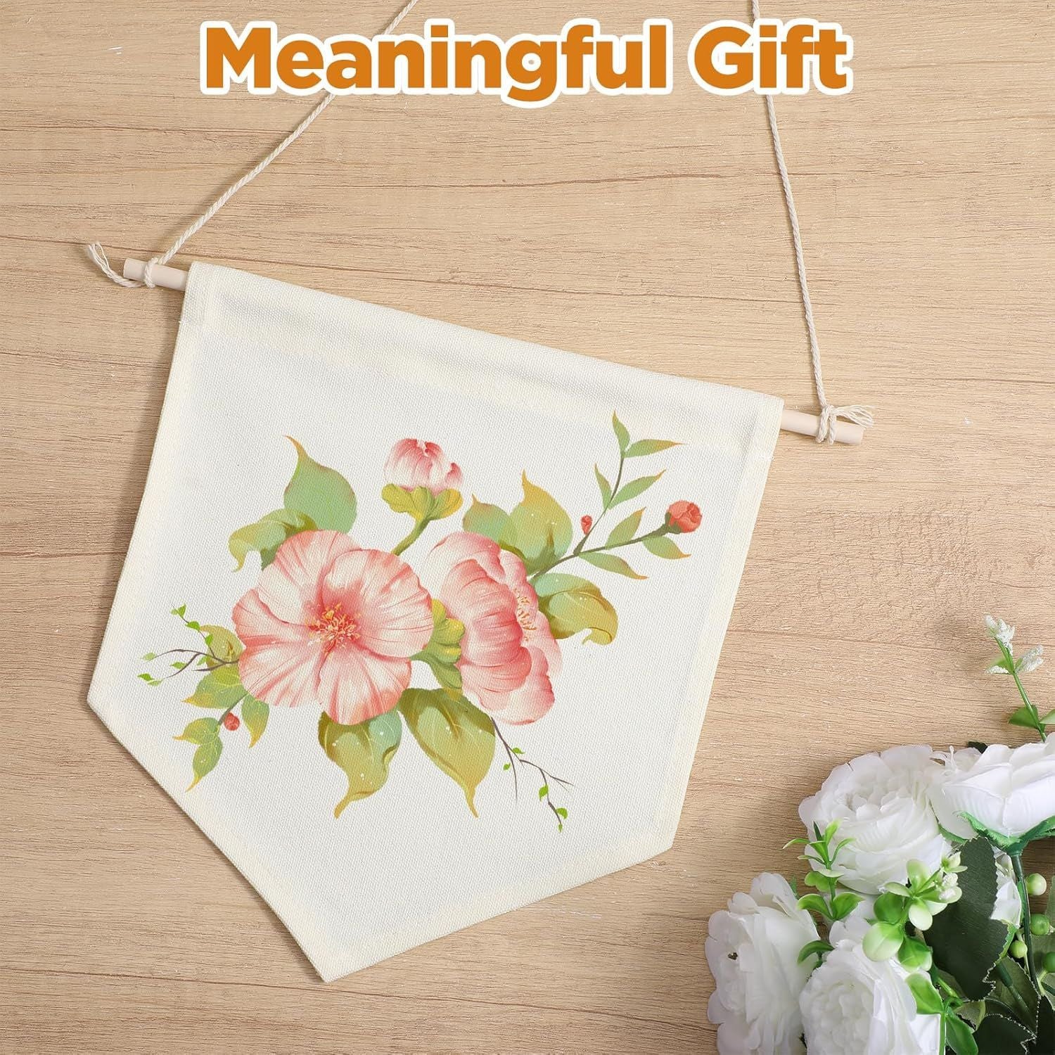 2 Pcs Embroidery Blank Banners, DIY Fabric Banner for Indoors, Baby Shower, Wedding, Graduation, Custom banners for Display Brooch Jewelry Earrings Necklace Enamel Pin Beige