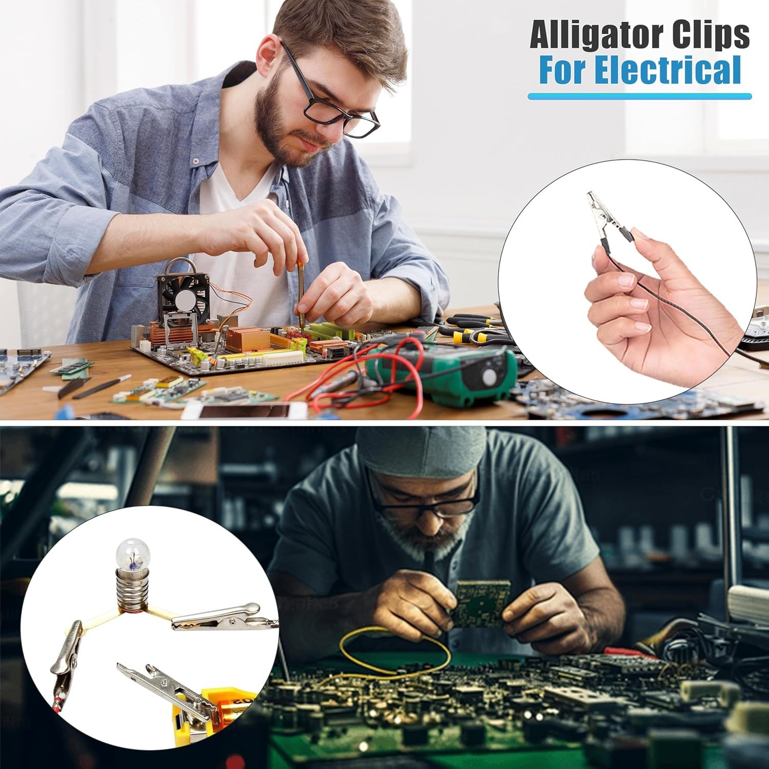 100 Pack Mini Clamps Alligator Clips for Crafts & Electrical, Small Metal Clips for Joints 35 mm Alligator Clamp for Crafting, Gator Clips Clamps Bulk for Crafts Holding Silver