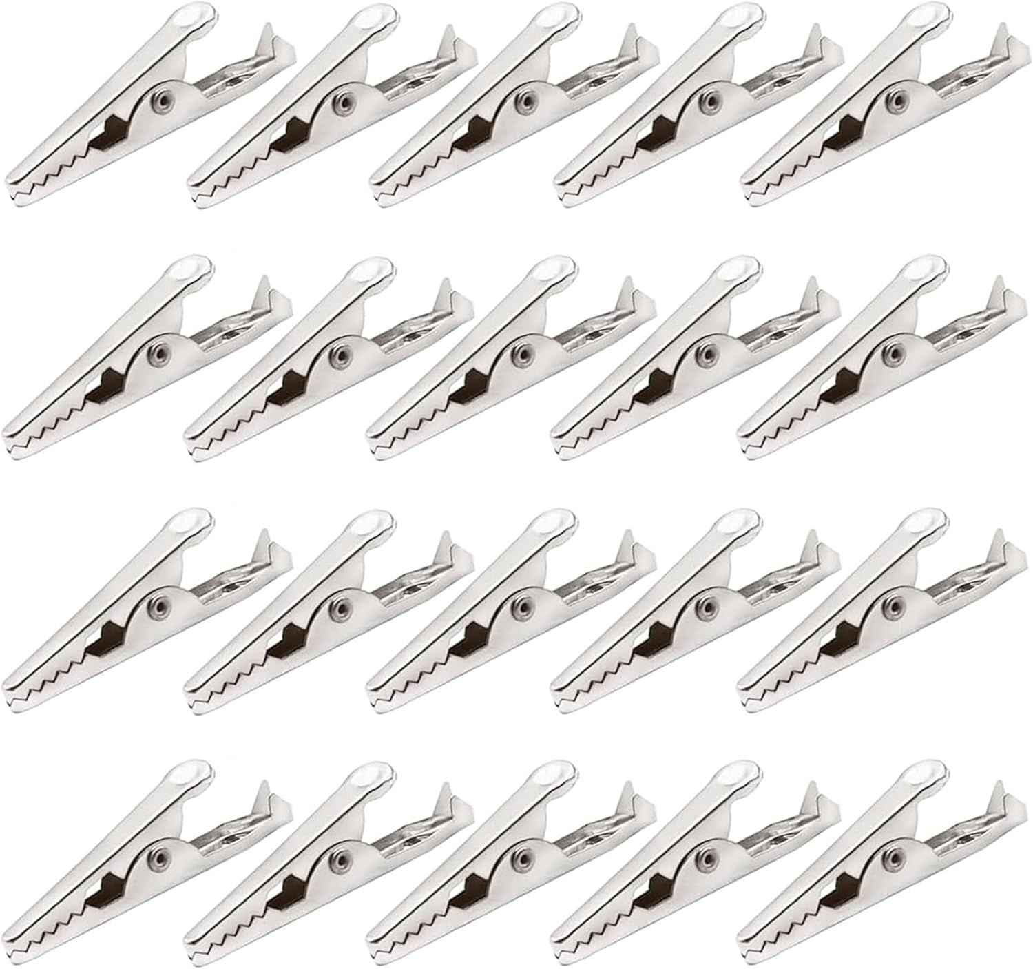 100 Pack Mini Clamps Alligator Clips for Crafts & Electrical, Small Metal Clips for Joints 35 mm Alligator Clamp for Crafting, Gator Clips Clamps Bulk for Crafts Holding Silver