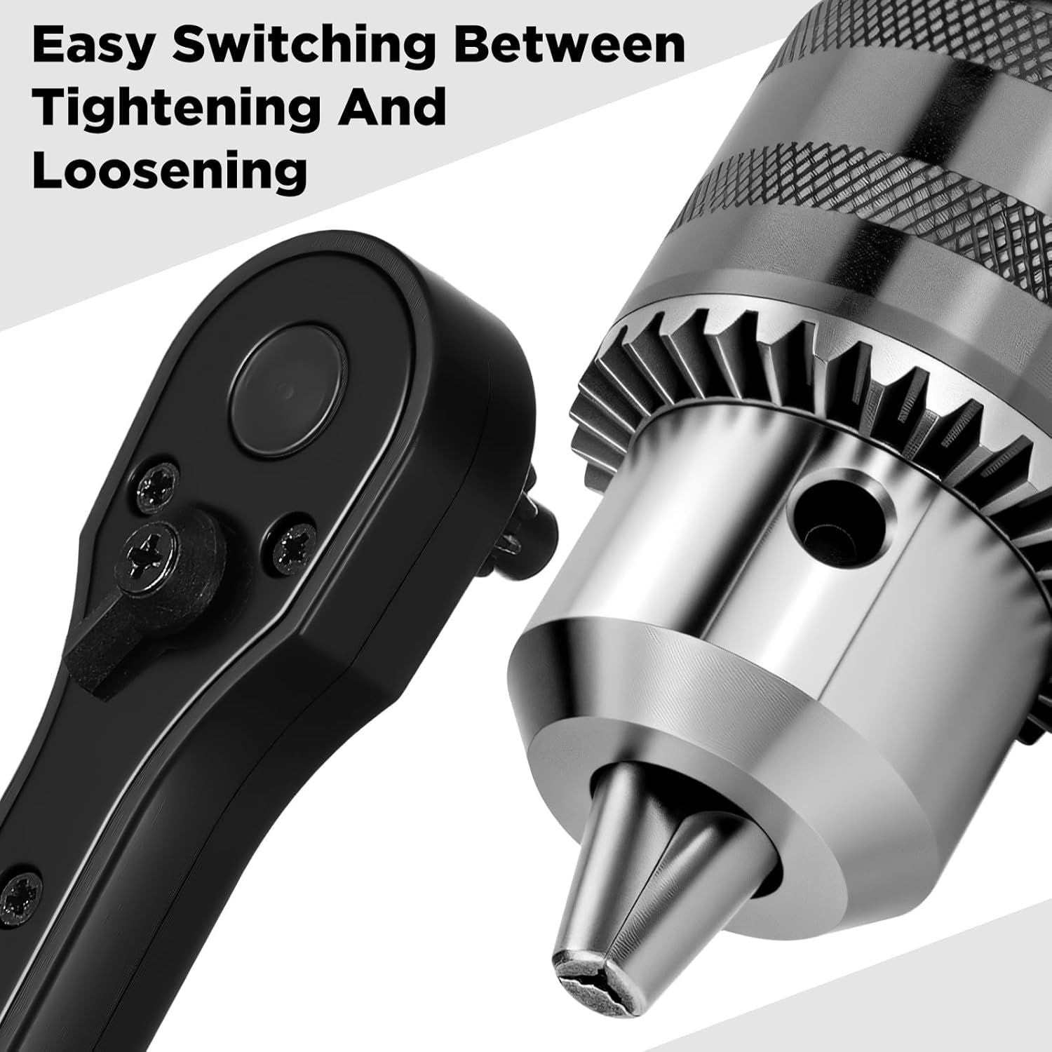 2 in 1 Drill Chuck Ratchet Spanner 2026 Universal Chuck Key Replacement Tool 2 in 1 Ratchet Drill Key Wrench Compatible with Most Electric Drills and Power Tools 2 Pcs