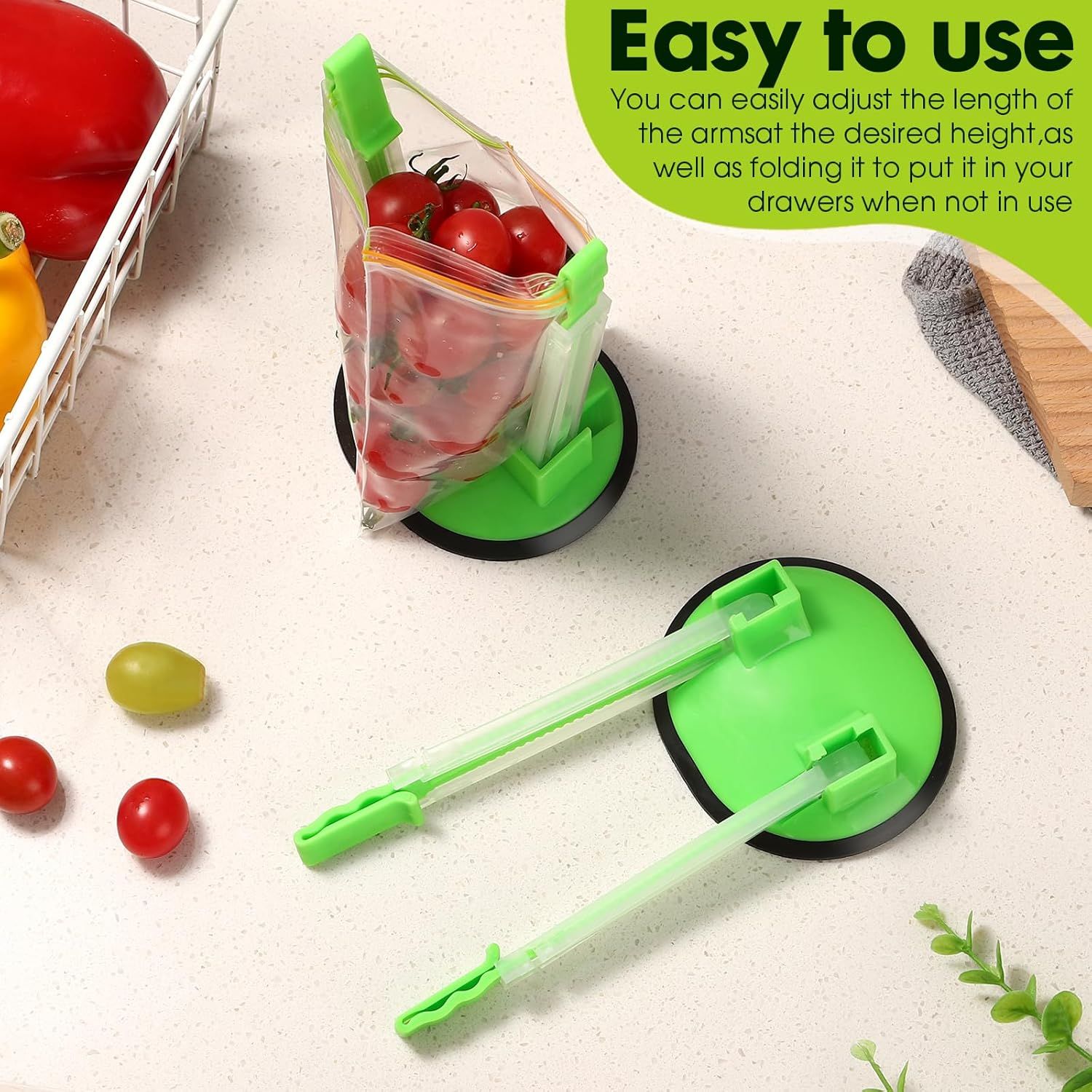 Baggy Rack Holder for Food Meal Prep,Plastic Freezer Bag Holder Stand for Filling, Adjustable Food Storage Bag Holders,Gallon Bag Holder Pack of 4