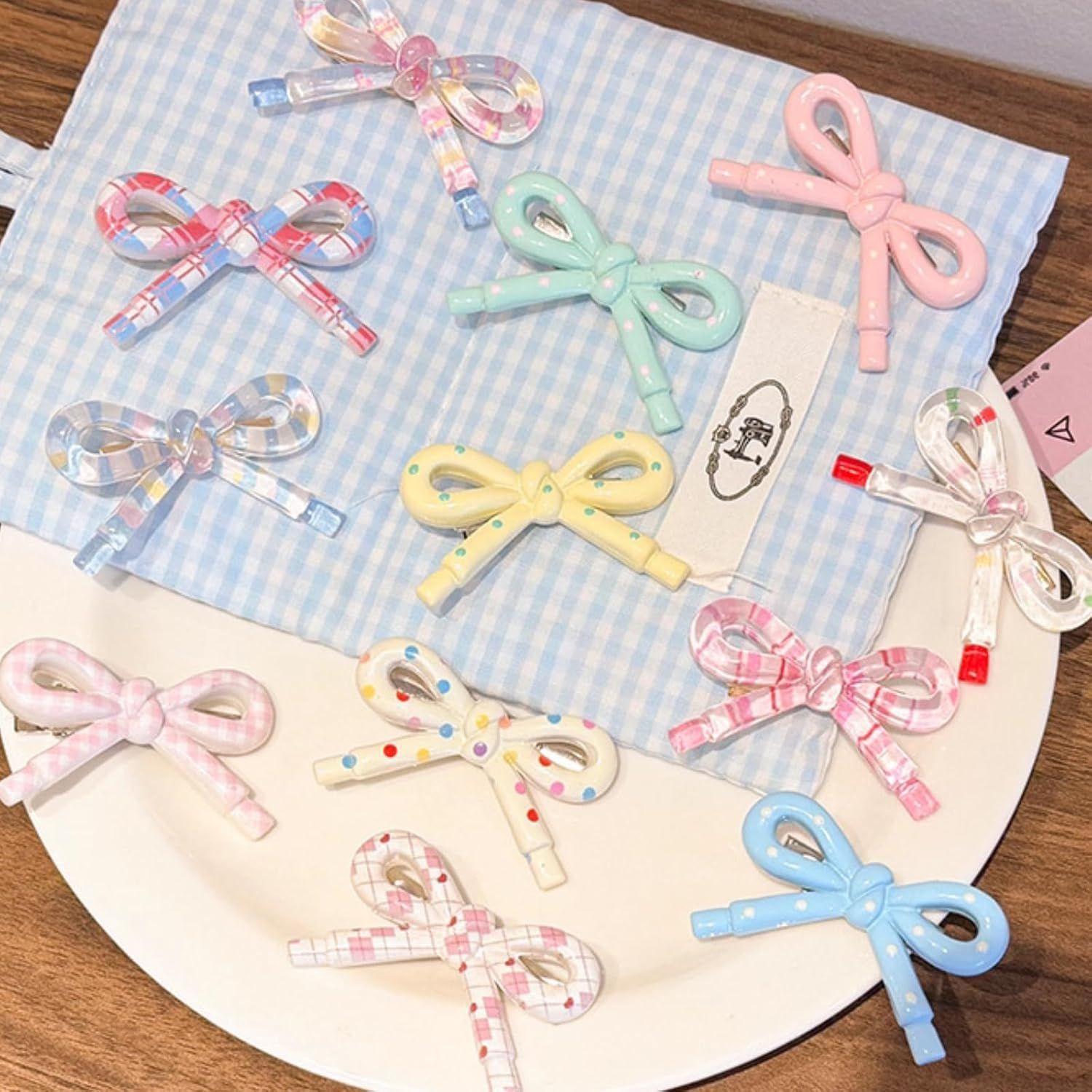 4-8 Pcs Cute Bow Hair Clips for Girl Children Women, 2-Inch Side Bangs Hairpins Fringe Duck Bill Hair Accessories 8 pcs bow A