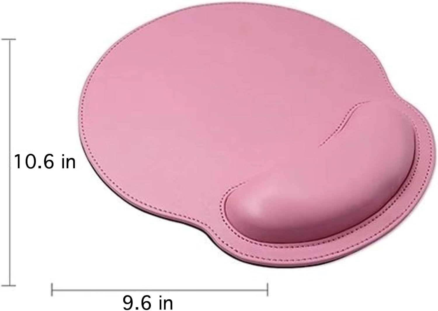 Leather Mouse Pad with Wrist Rest Support Ergonomic Office Computer Keyboard Hand Pad Non Slip Base for Desk Laptop Grey