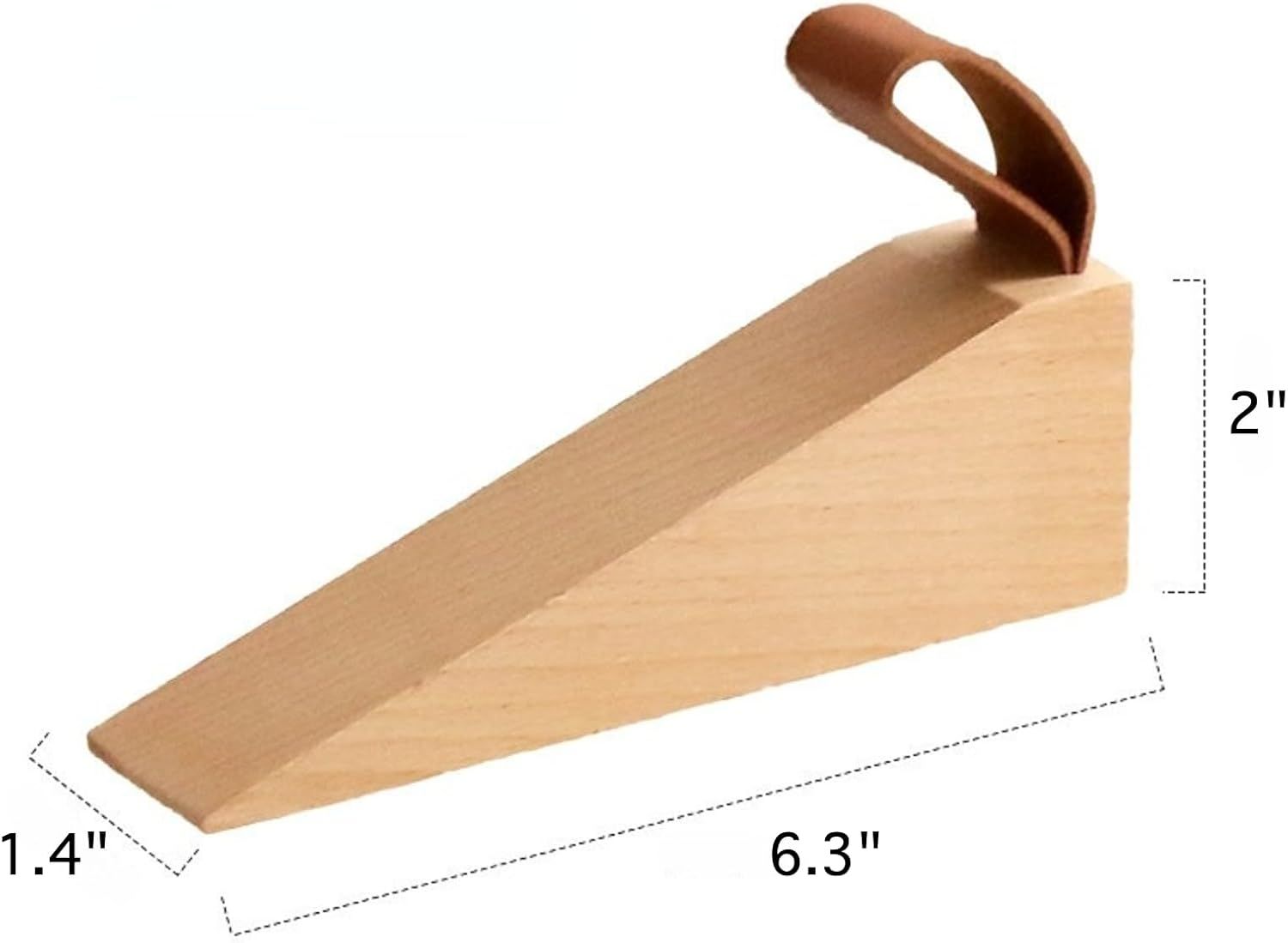 2 Pcs Walnut Door Stopper Door Jam for Floor Wedge Door Stop Hold Open Anti Slip Door Stopper for Home Office