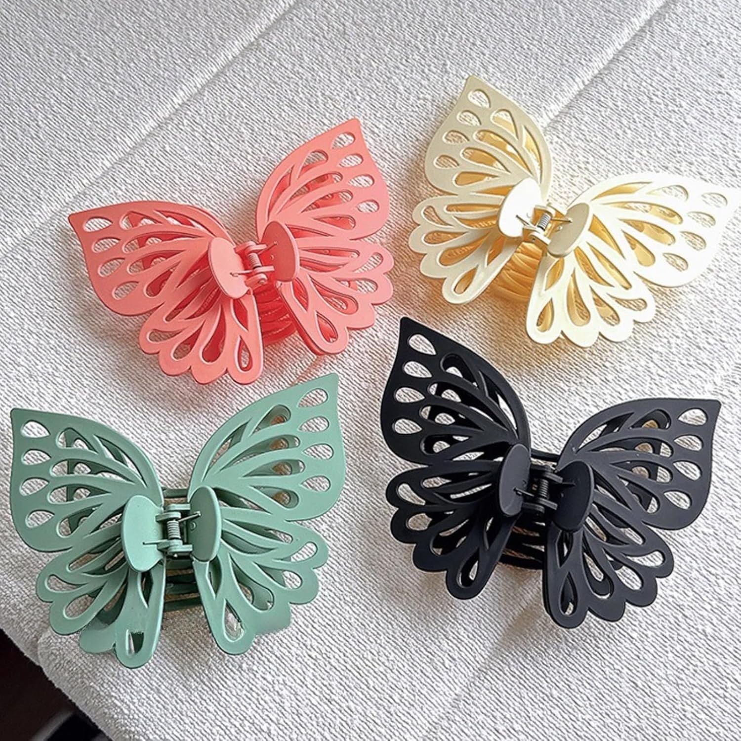 Butterfly Shape Curtain Claw Clips 2 Pack, Decorative Curtain Holder for Living Room Bedroom, Creative Drapery Tieback Green,2