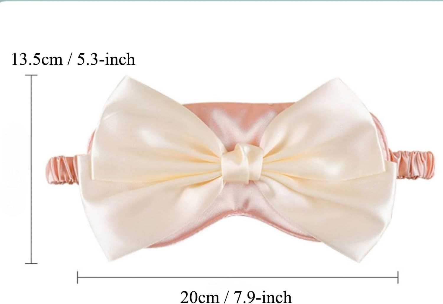 Cute Bow Satin Eye Mask for Women Girls, Breathable Cooling Nap Sleep Cover for Summer Dorm Essentials Blue