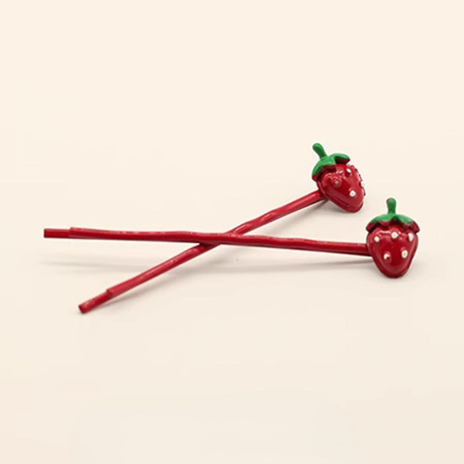 4 Pcs Cute Strawberry Hair Pins Hair Clips for Girls, Fun Headband Accessories for Kids Women Daily Wear Party Red Strawberry