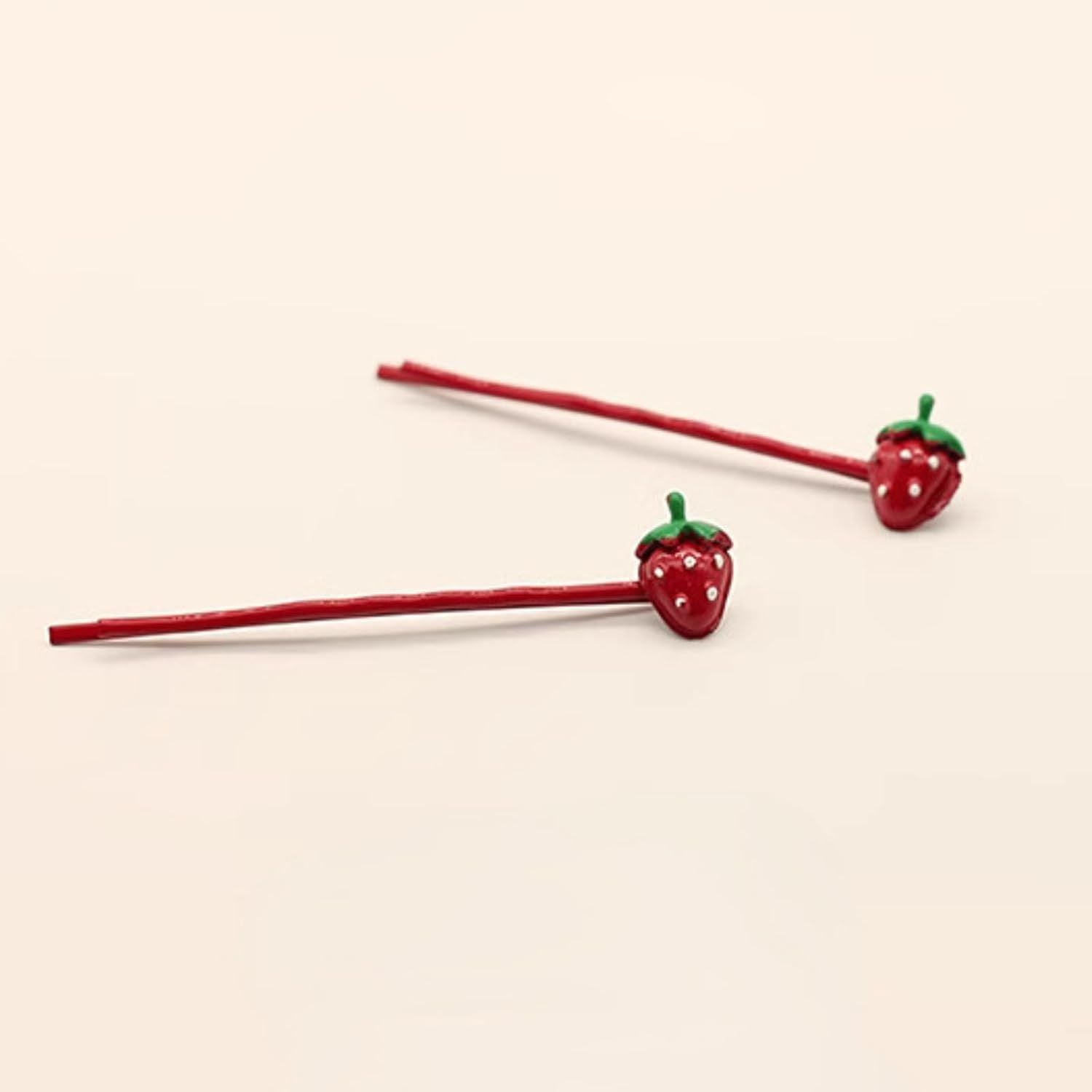 4 Pcs Cute Strawberry Hair Pins Hair Clips for Girls, Fun Headband Accessories for Kids Women Daily Wear Party Red Strawberry