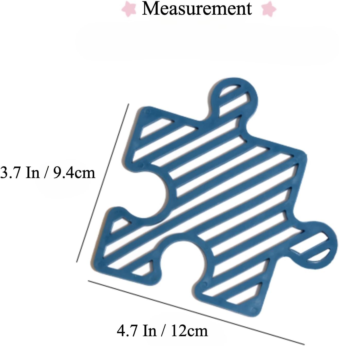 4 Pcs Creative Puzzle Shaped Heat Resistant Table Mat Set Insulated Coasters for Cups Bowls Pots Plates Red Blue Orange Black,3.7x4.7 Inch