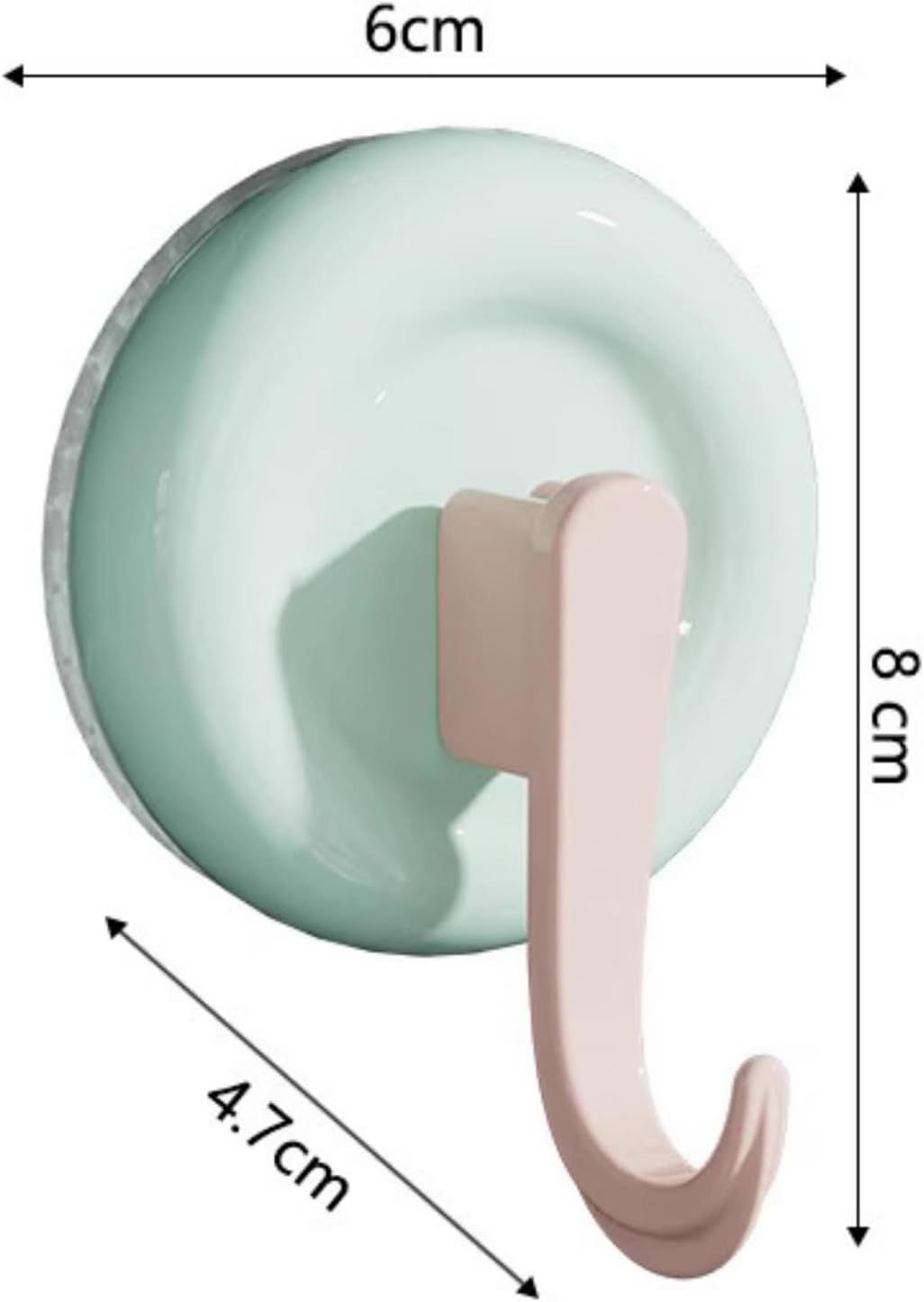 4 Pack No-Drill Reusable Vacuum Suction Hooks, Pastel Colors Heavy-Duty Door Towel Hook Bathroom Wall Organizer Blue Pink Green White