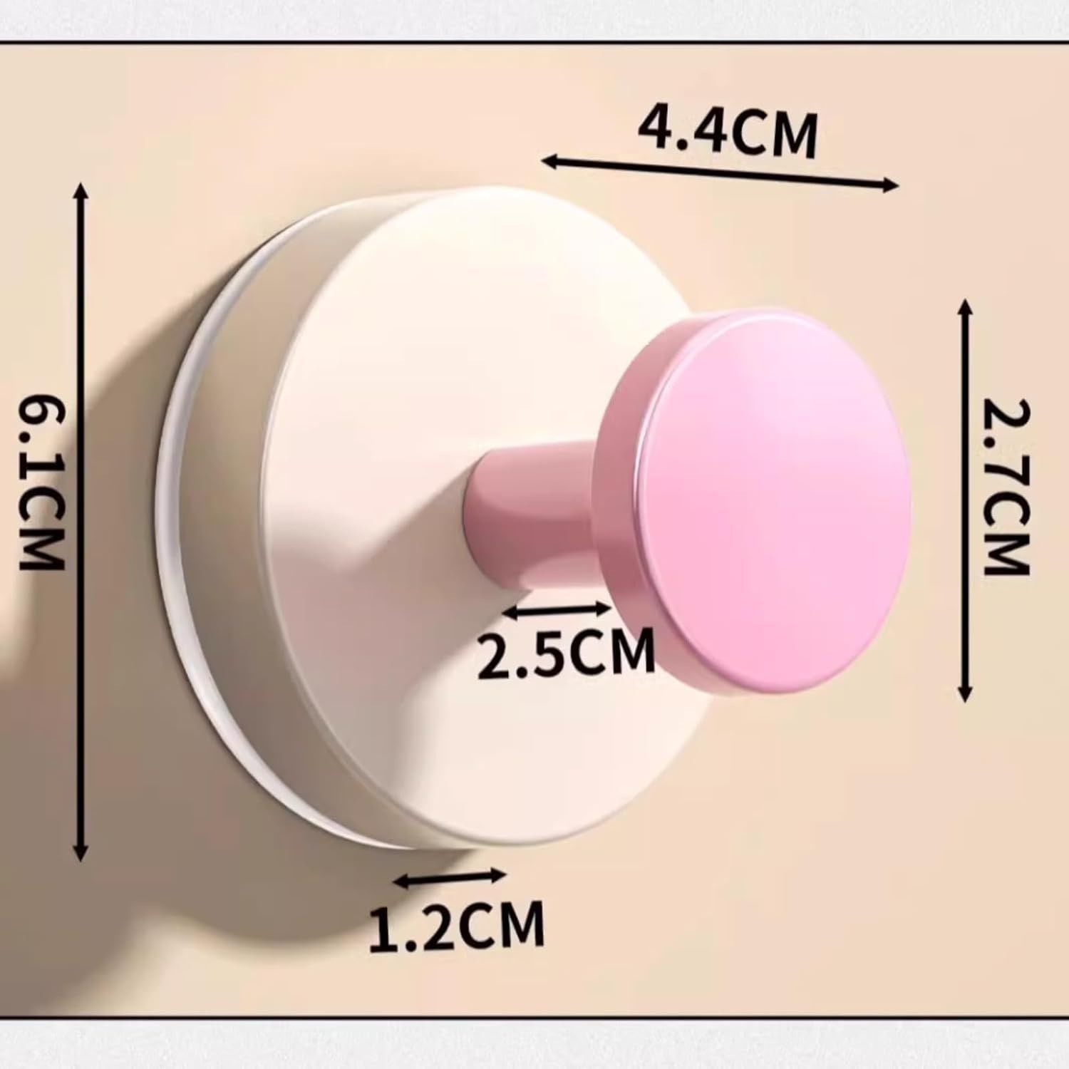 4 Pack No-Drill No-Trace Reusable Vacuum Suction Cup Hooks for Entryway, Doorway Key Holder, Hat Rack Organizer, Bathroom Hanger Round