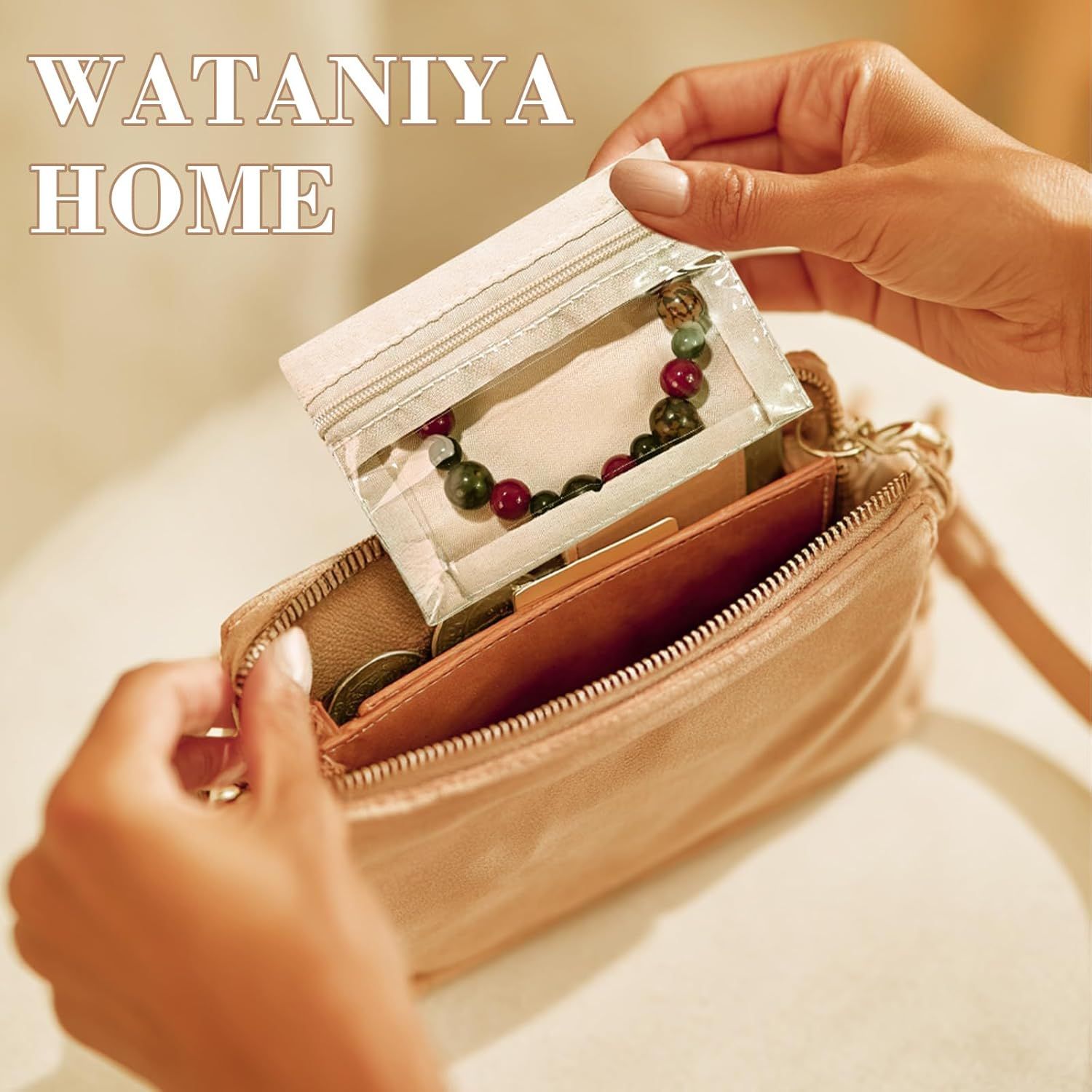 6pcs Travel Jewelry Bags,Portable Zipped Pouches Bags for Jewelries Necklaces Rings Earrings Storage