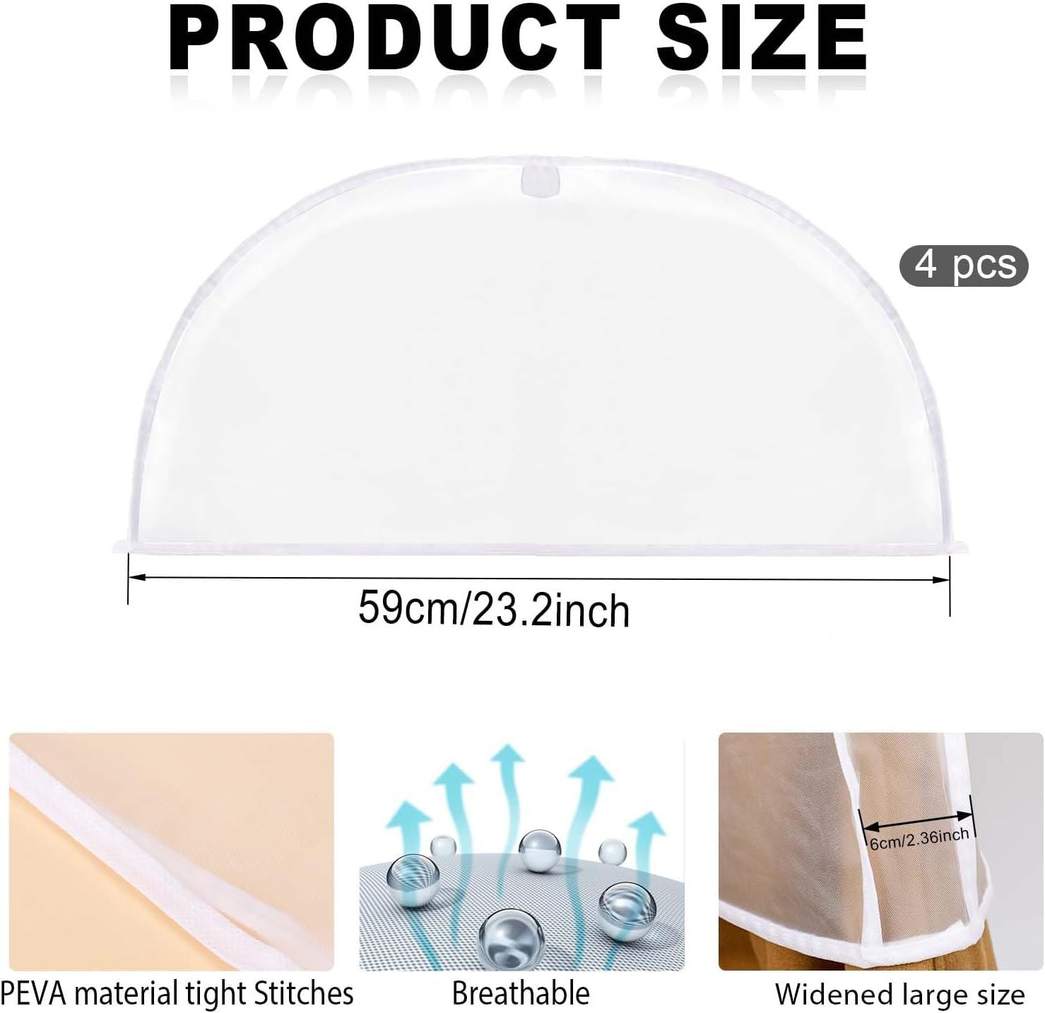 4 Pack Clear Clothing Hanger Shoulder Covers for Clothes Breathable Plastic Gusseted Garment Shoulder Dust Cover Bags Protectors for Hanging Clothes, Suit, Coats, Jackets, Dress Open Closet Storage