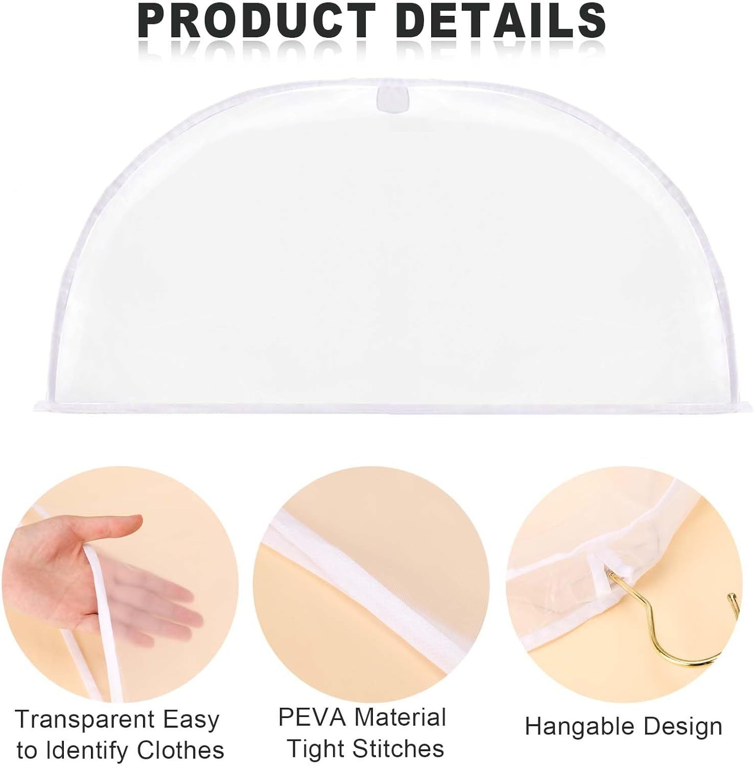 4 Pack Clear Clothing Hanger Shoulder Covers for Clothes Breathable Plastic Gusseted Garment Shoulder Dust Cover Bags Protectors for Hanging Clothes, Suit, Coats, Jackets, Dress Open Closet Storage