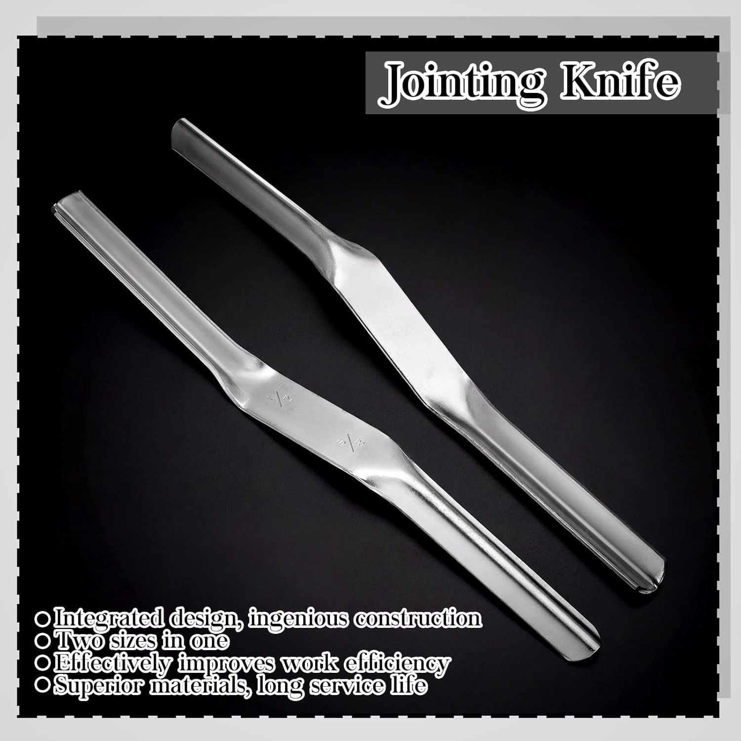 1pcs Tuck Pointing Tools Stainless Steel Masonry Jointer Double Ended Concrete Brick and Block Straightener Tool Wall for Cement Pointing Trowel Tuck Tools 1/2" x5/8"