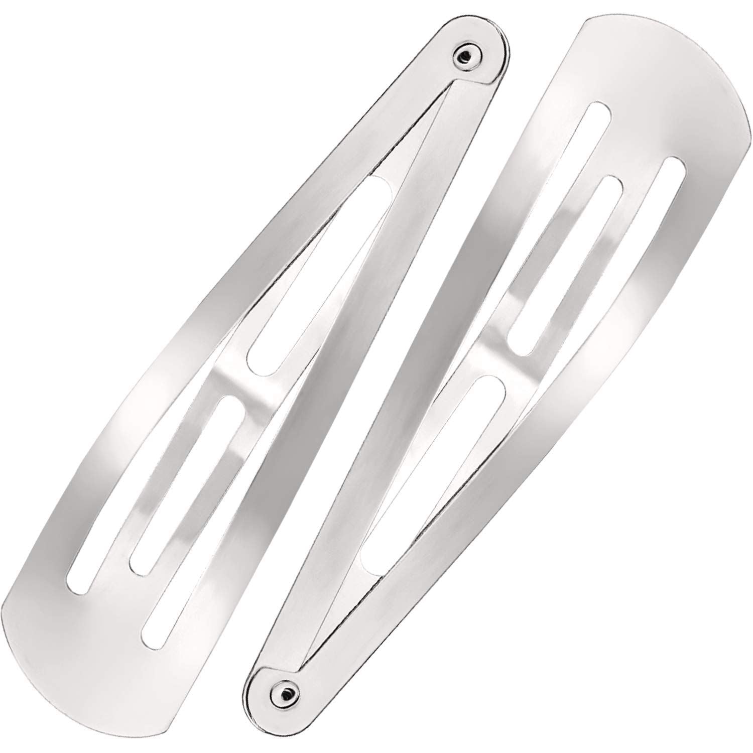 30 Pieces 3.1 Inch Large Metal Snap Hair Clips Nonslip Barrettes Women Hair Accessories Silver