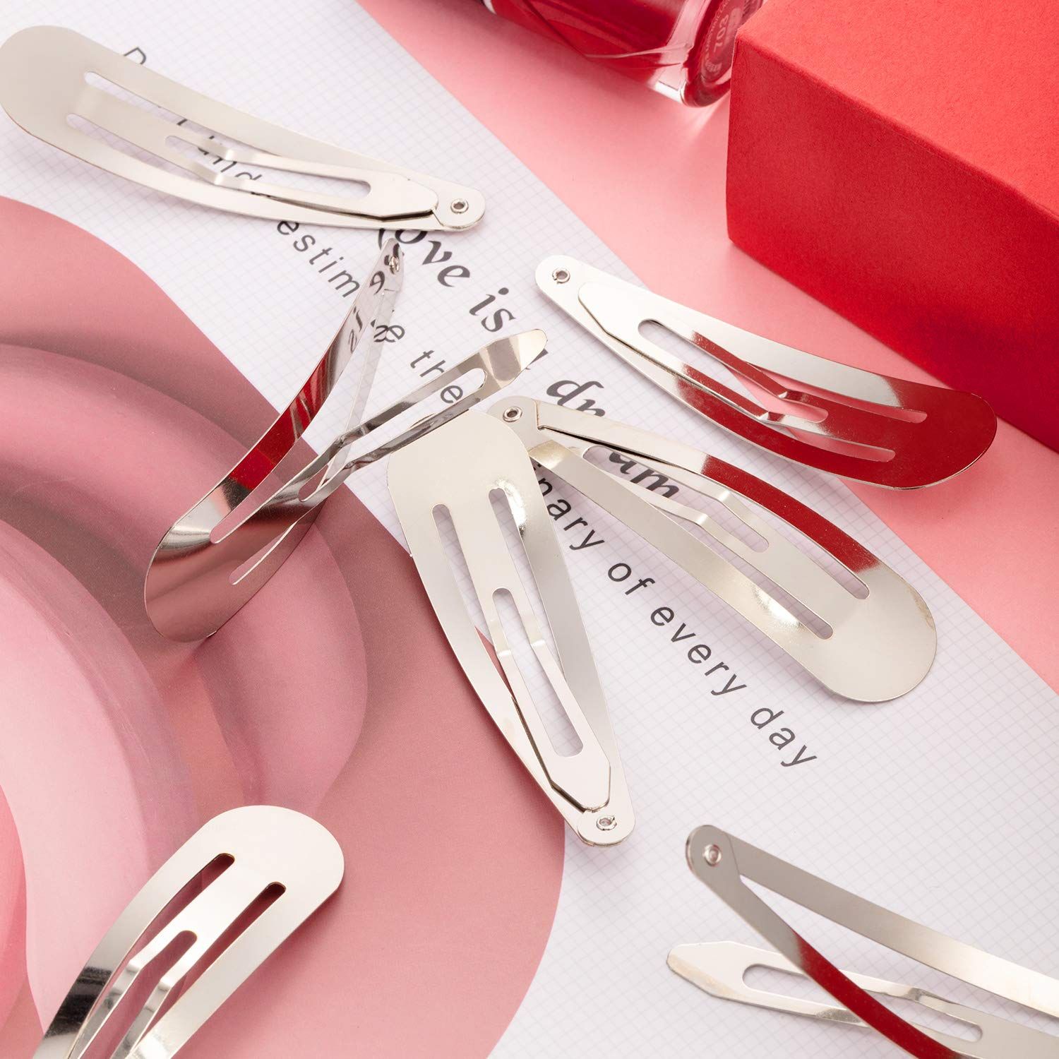 30 Pieces 3.1 Inch Large Metal Snap Hair Clips Nonslip Barrettes Women Hair Accessories Silver