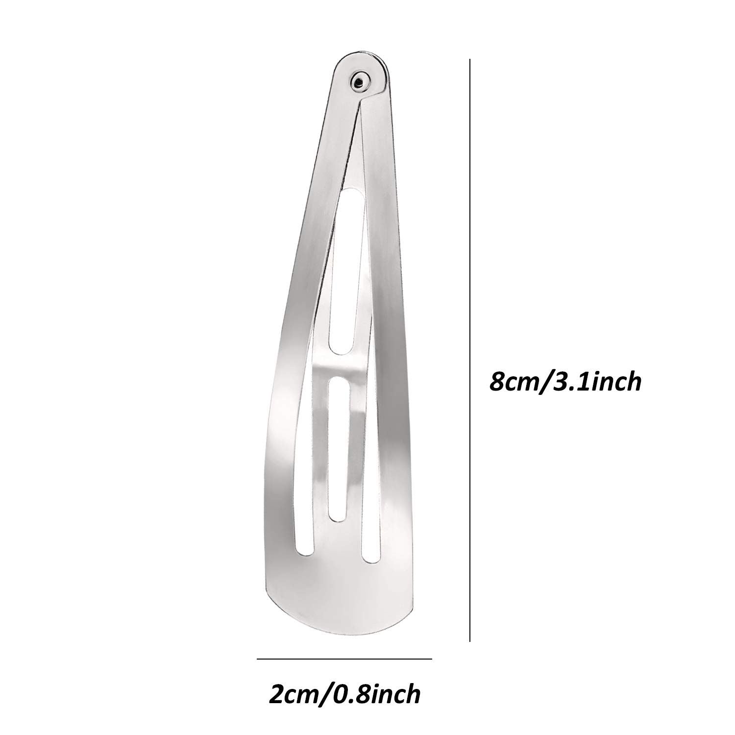 30 Pieces 3.1 Inch Large Metal Snap Hair Clips Nonslip Barrettes Women Hair Accessories Silver