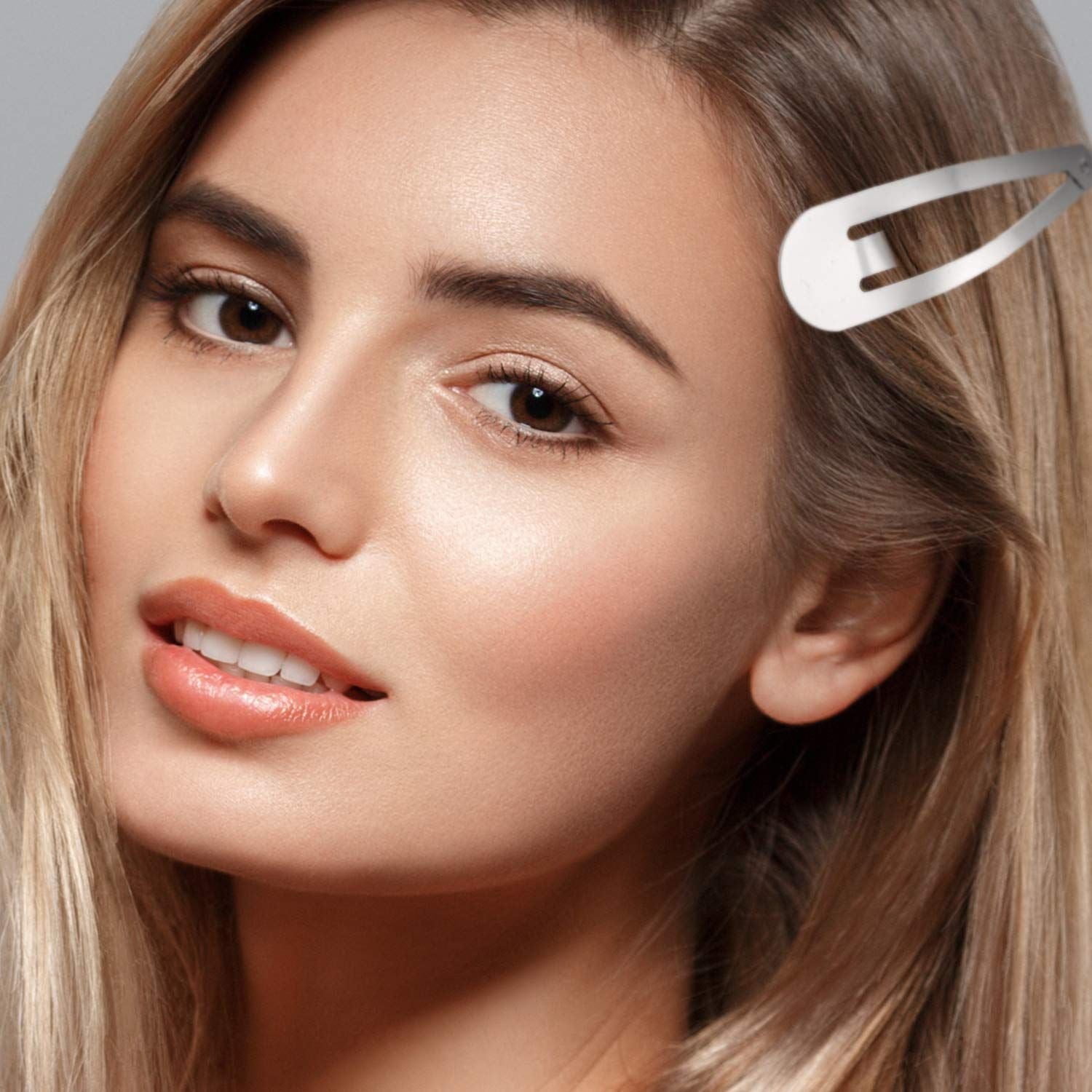 30 Pieces 3.1 Inch Large Metal Snap Hair Clips Nonslip Barrettes Women Hair Accessories Silver