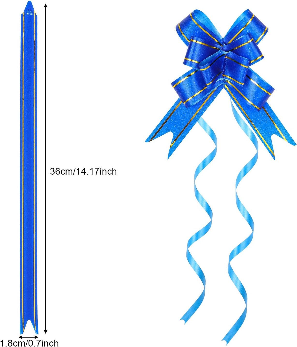 240 Pieces Pull Bows Decorative Assorted Colors Gift Wrap Ribbon Pull Bows for Christmas Wedding Party Birthday Car Holiday Presents Bags Baskets Bottles Decorations, Random Color